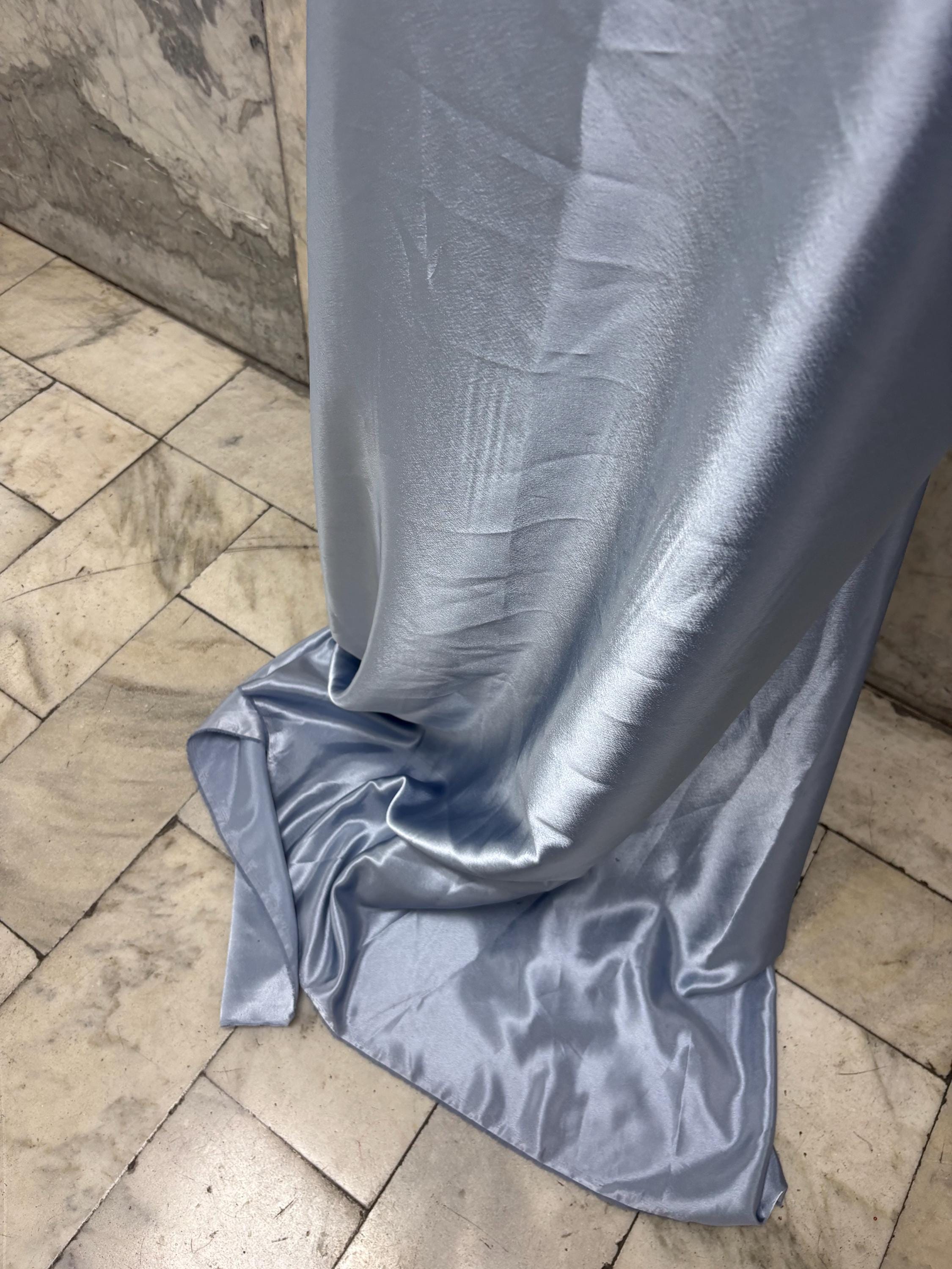 2 1/4 Yards Crepe Back Satin fabric - Slate Blue - 58" Width