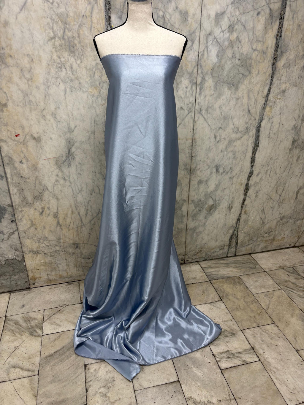 2 1/4 Yards Crepe Back Satin fabric - Slate Blue - 58" Width