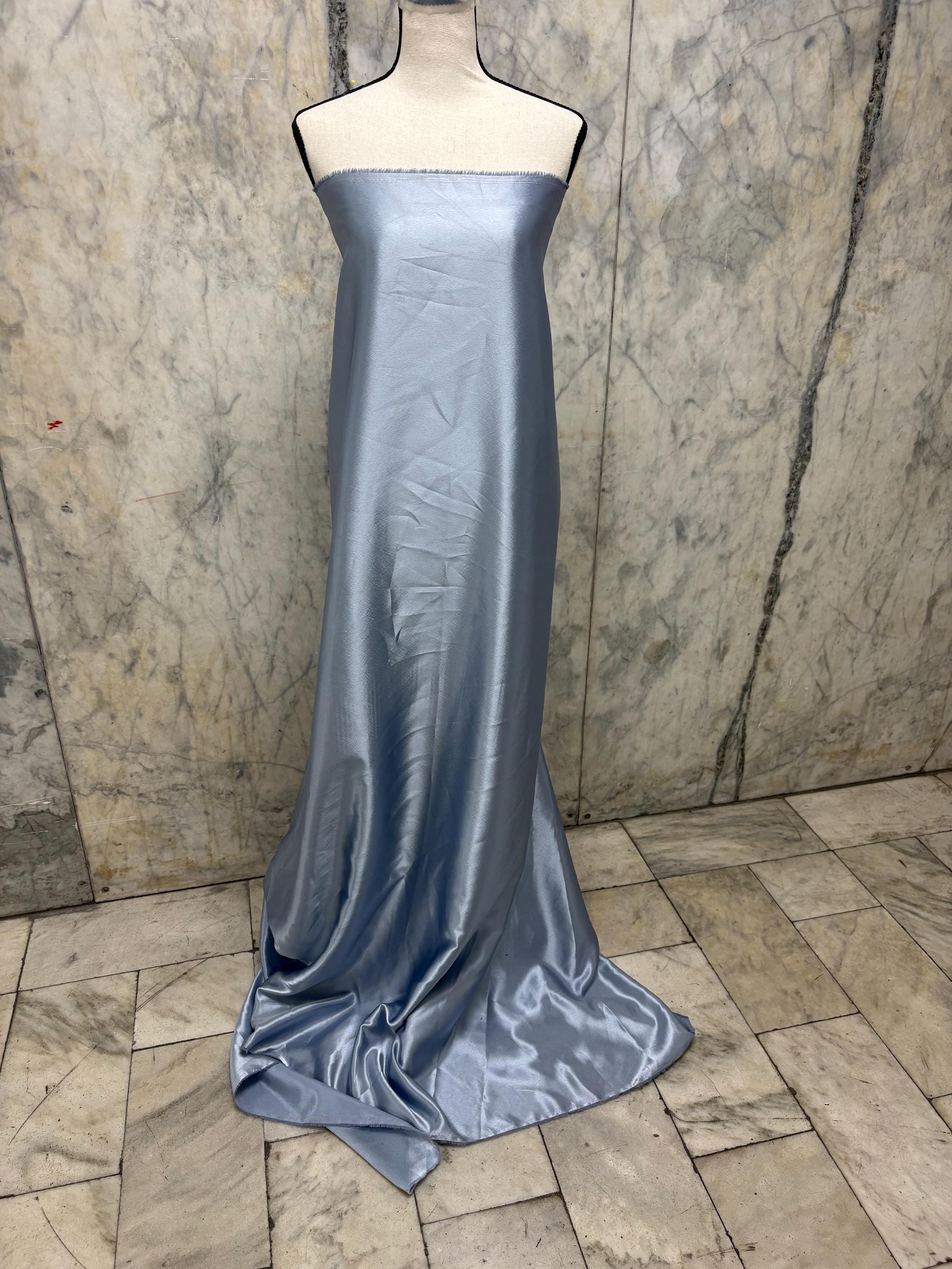 2 1/4 Yards Crepe Back Satin fabric - Slate Blue - 58" Width