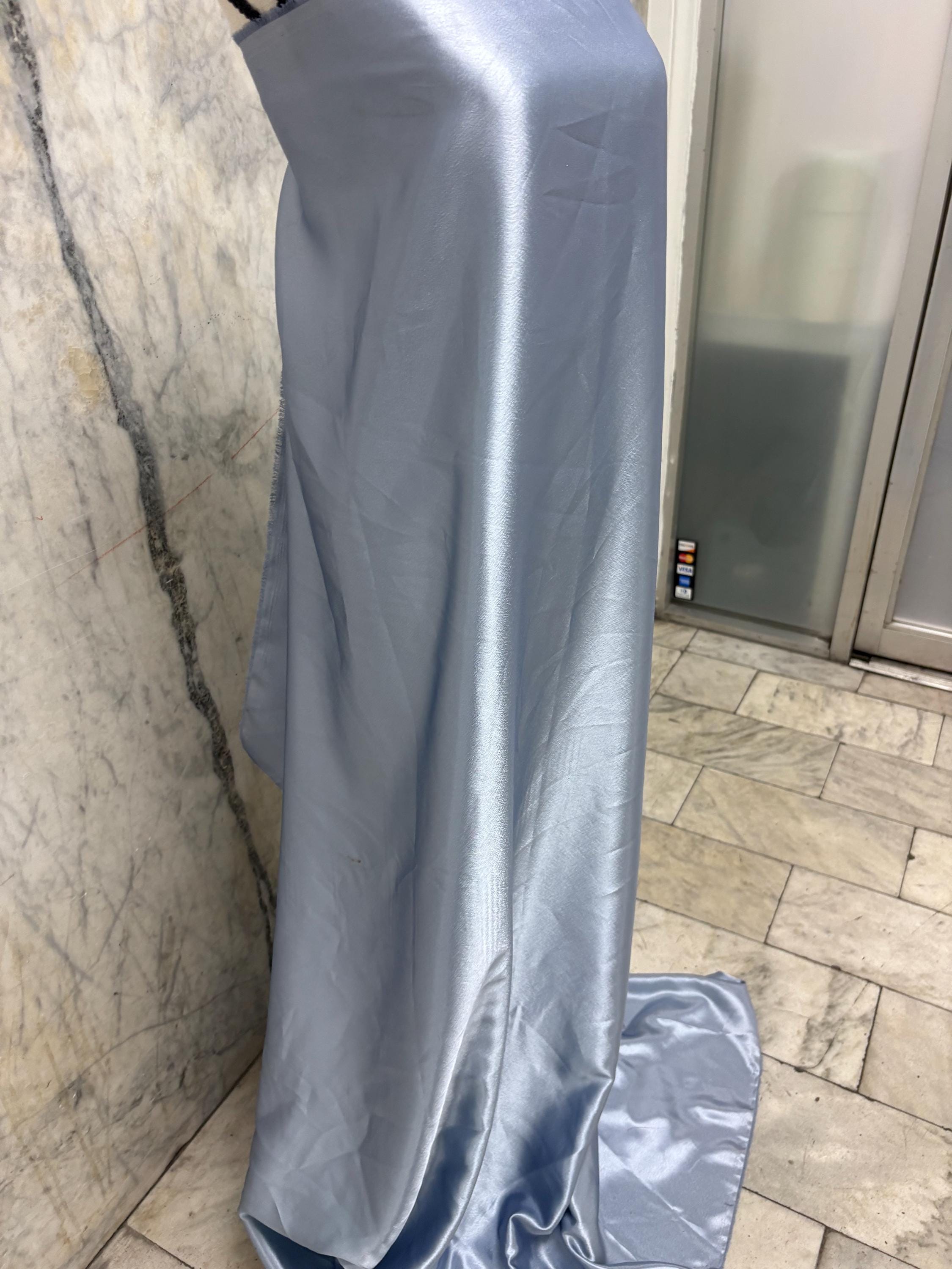 2 1/4 Yards Crepe Back Satin fabric - Slate Blue - 58" Width