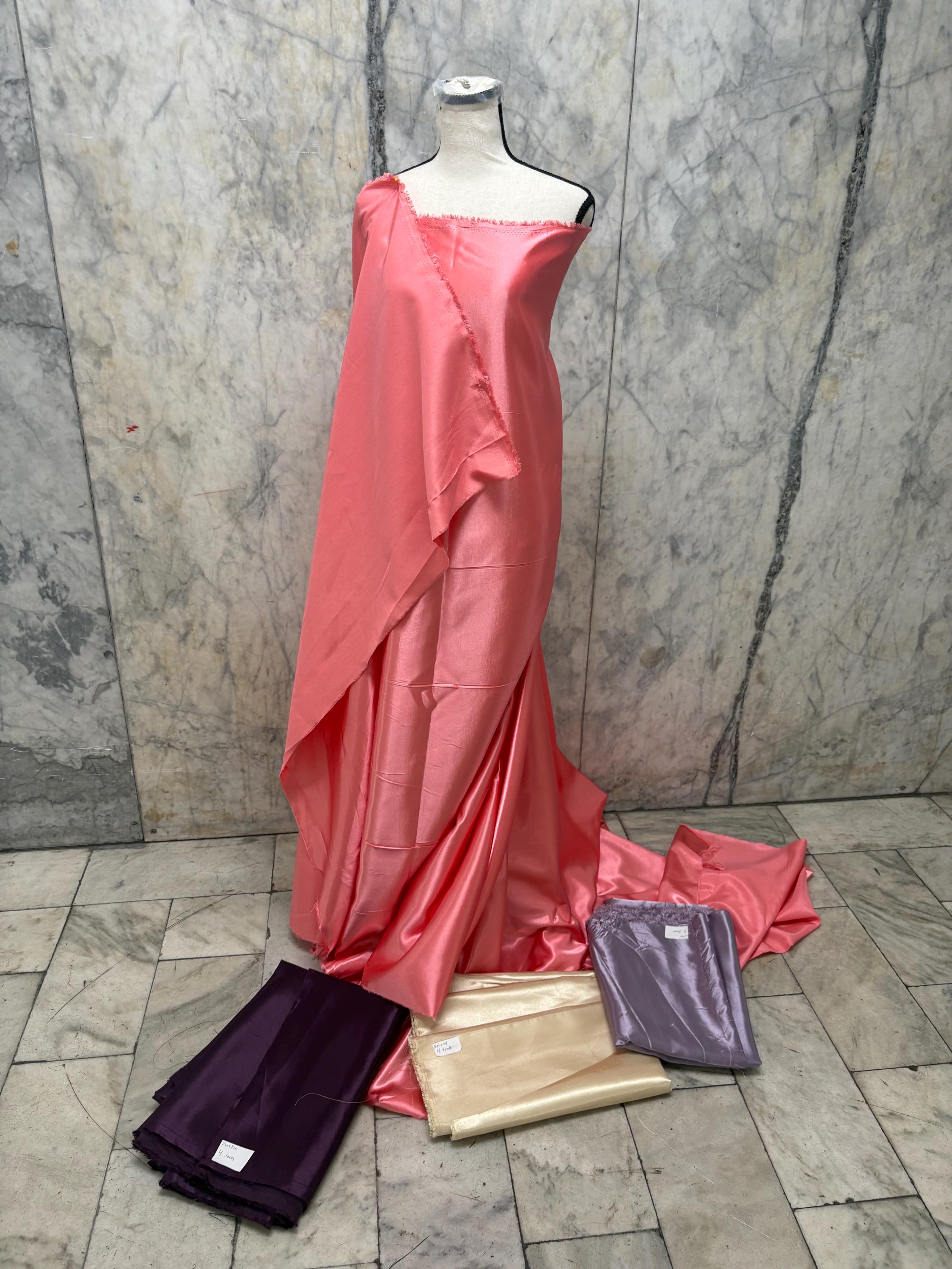 2 Yards Poly Satin Shantung Fabric - Assorted colors - 58" Width