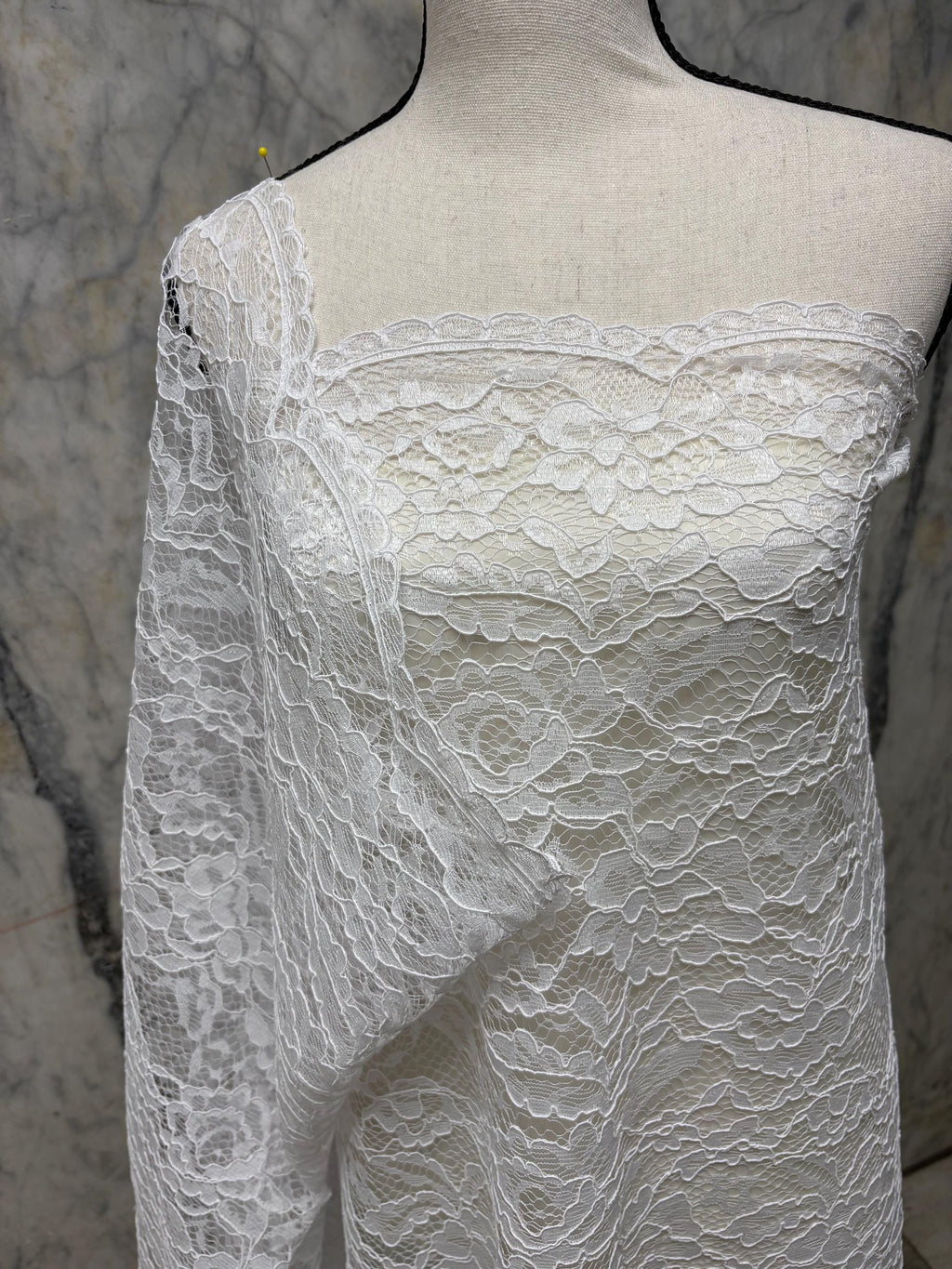Bridal Lace Fabric - White - 49" Width - C