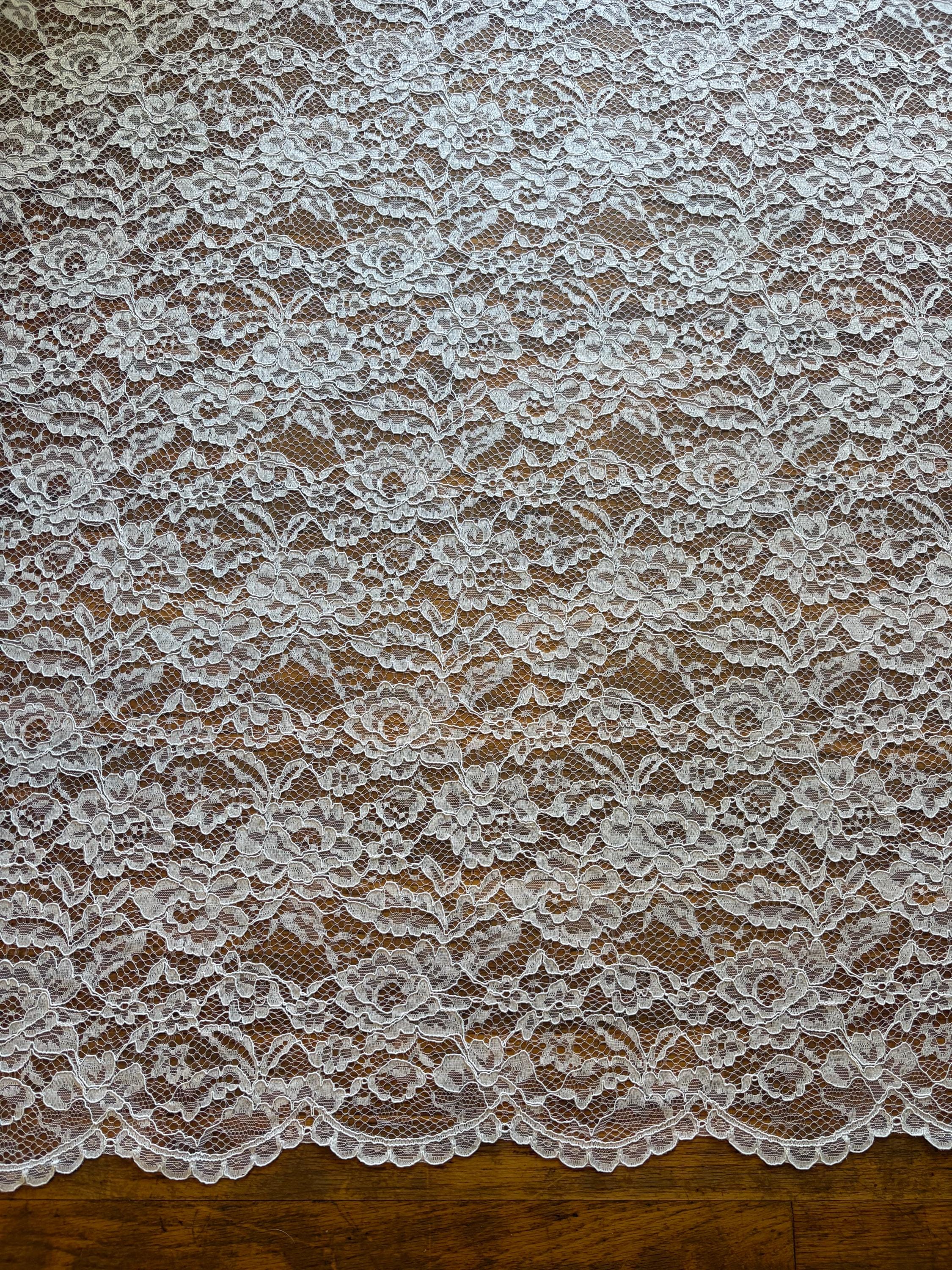 Bridal Lace Fabric - White - 49" Width - C