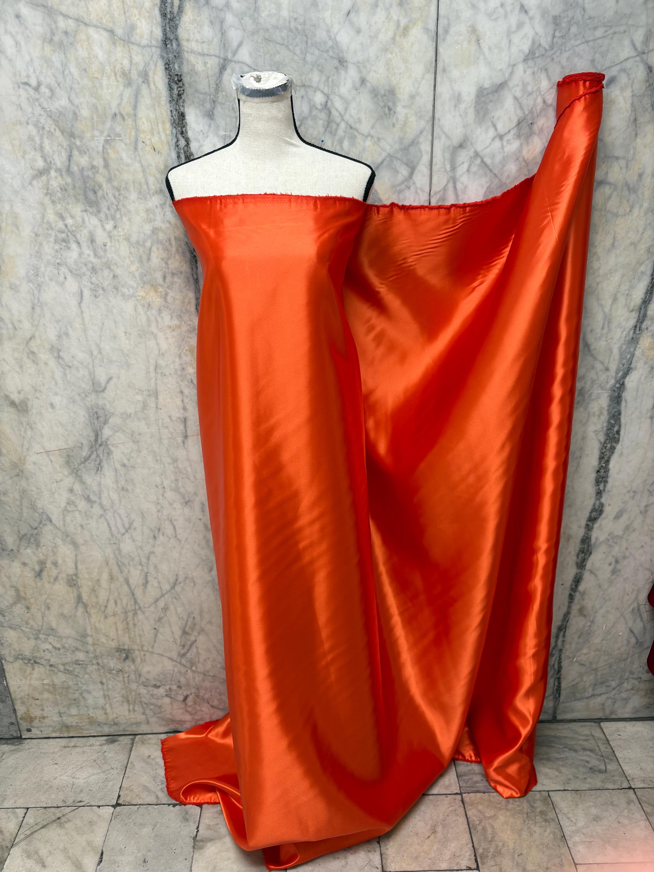 Poly Shiny Bridal satin fabric - Orange - 58" Width