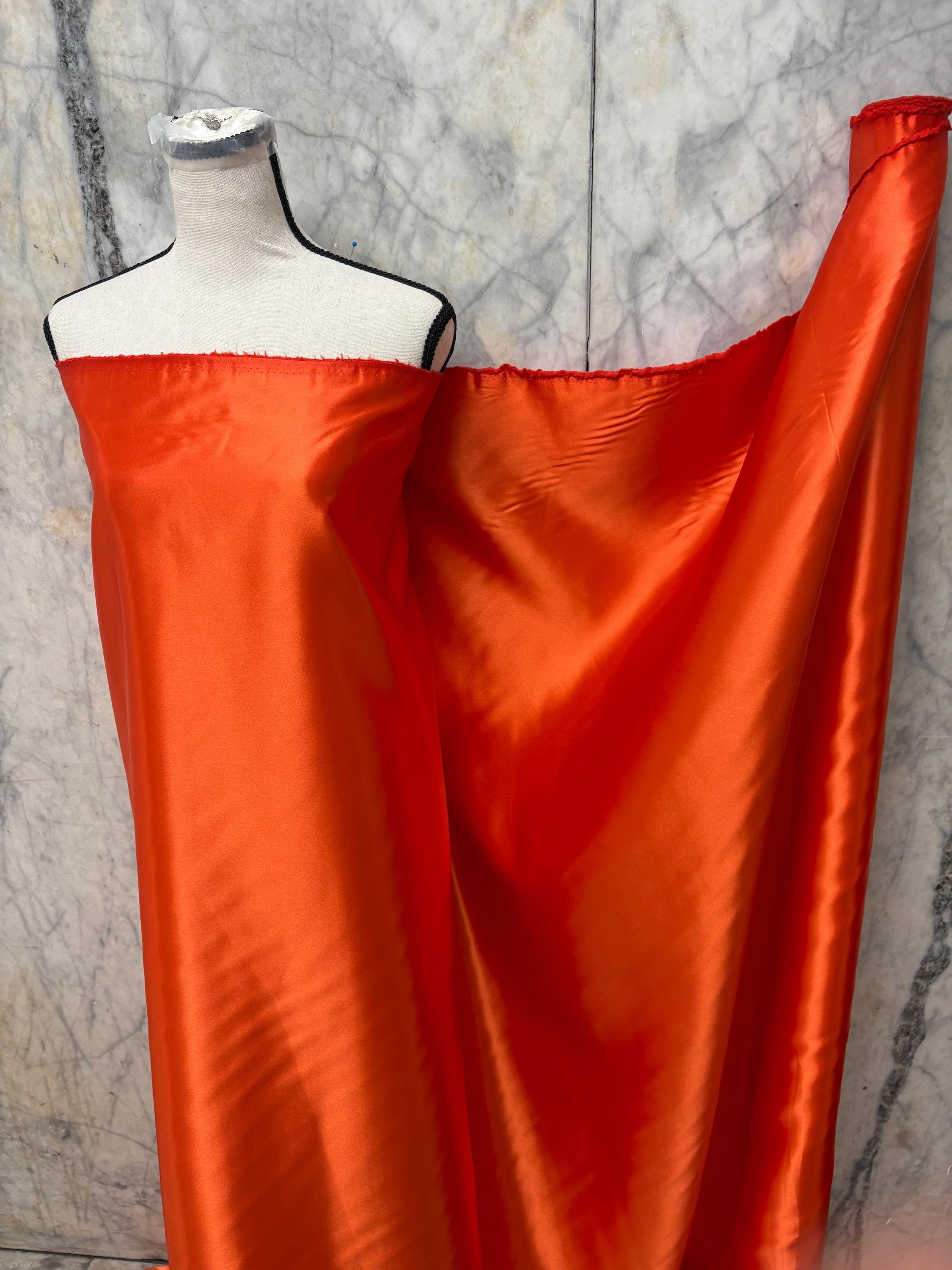 Poly Shiny Bridal satin fabric - Orange - 58" Width