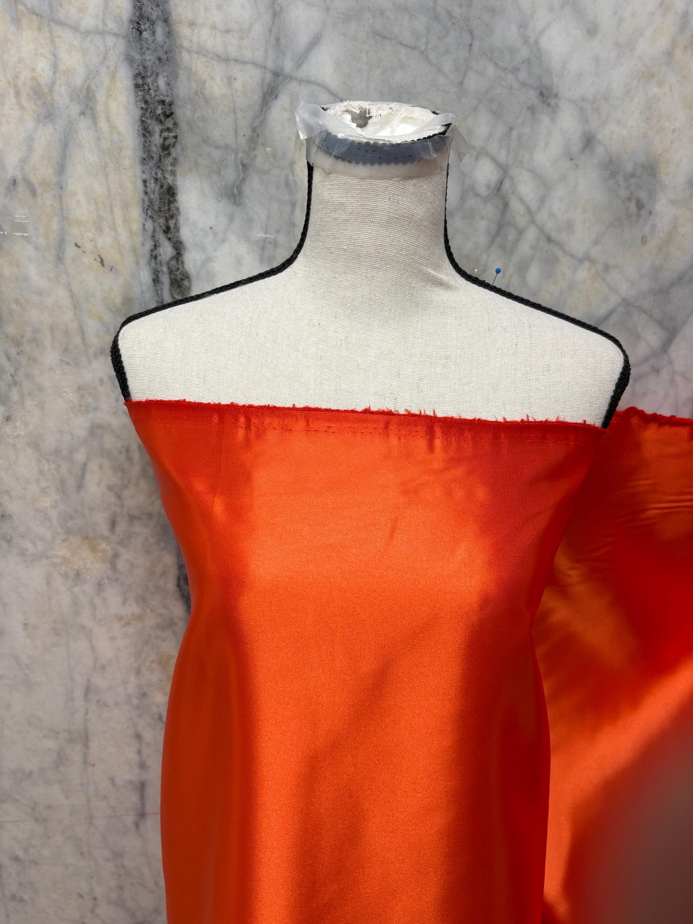 Poly Shiny Bridal satin fabric - Orange - 58" Width