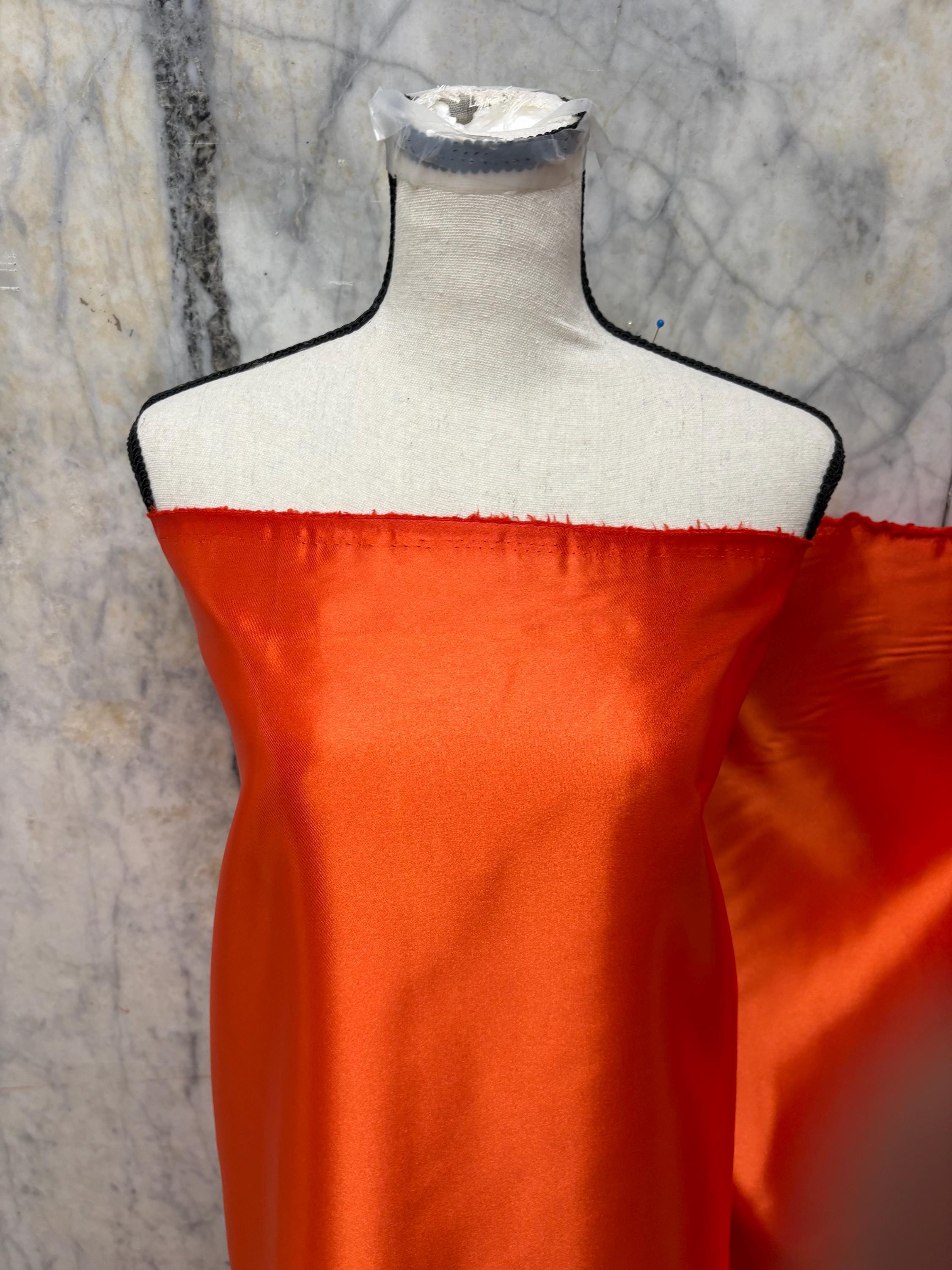 Poly Shiny Bridal satin fabric - Orange - 58" Width