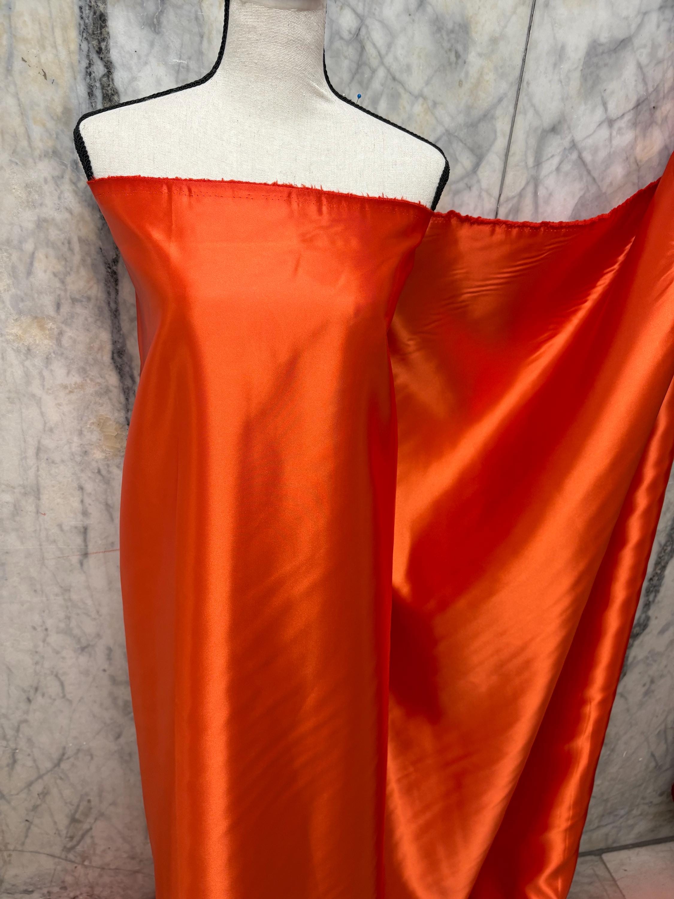 Poly Shiny Bridal satin fabric - Orange - 58" Width