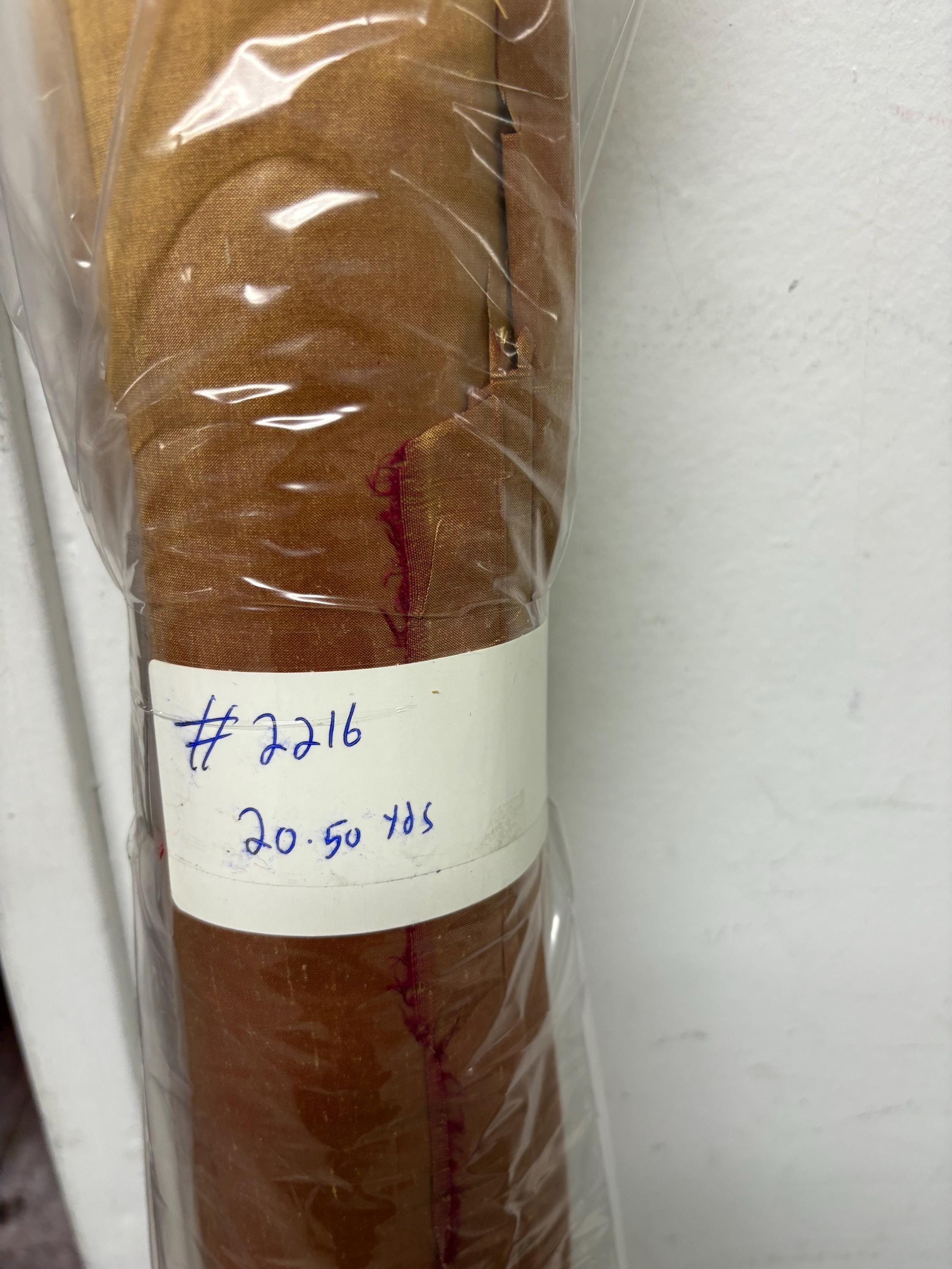 100% silk Taffeta fabric - Gold with red tone - 54" width