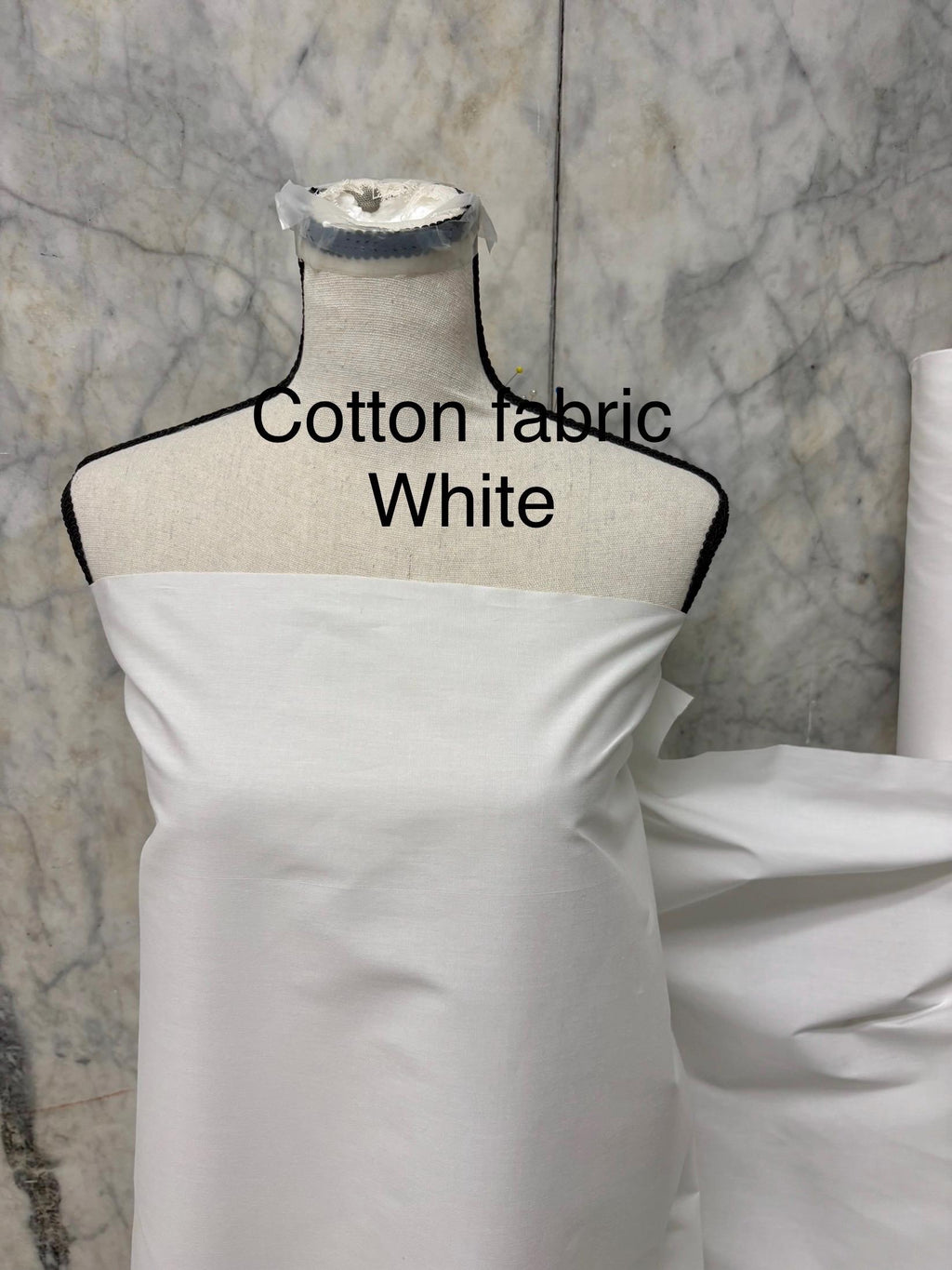 Cotton fabric - white - 100% cotton - 58" width