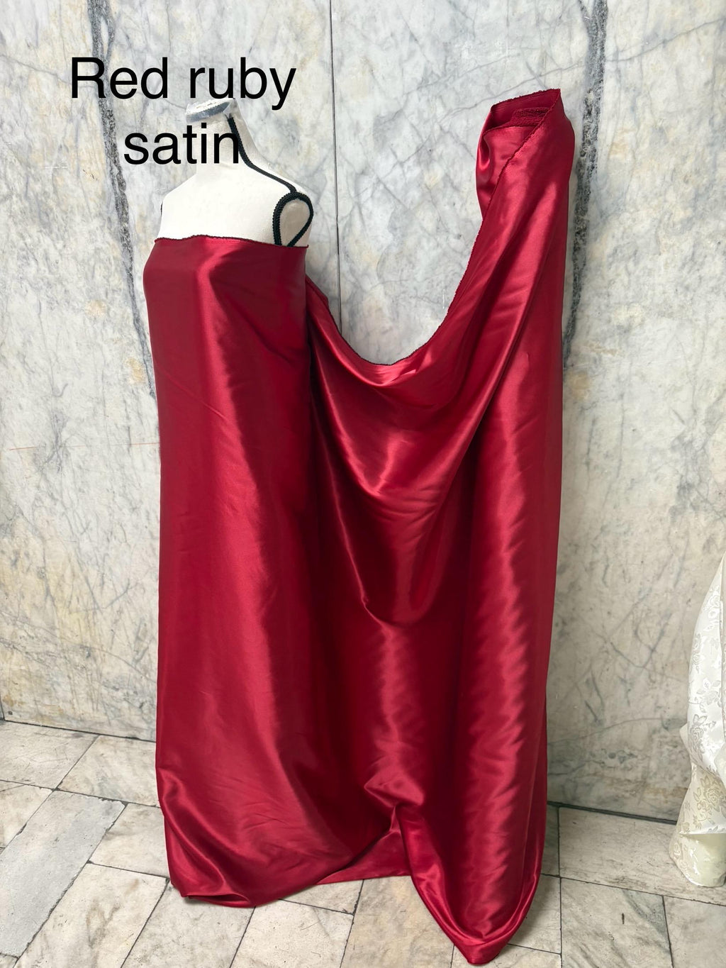 Bridal Satin fabric - Ruby Red - 58" Width