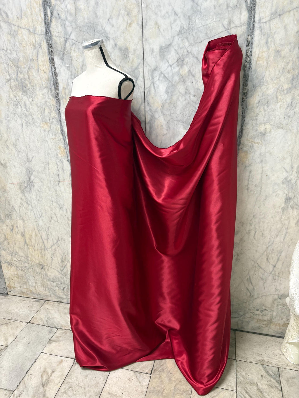 Bridal Satin fabric - Ruby Red - 58" Width