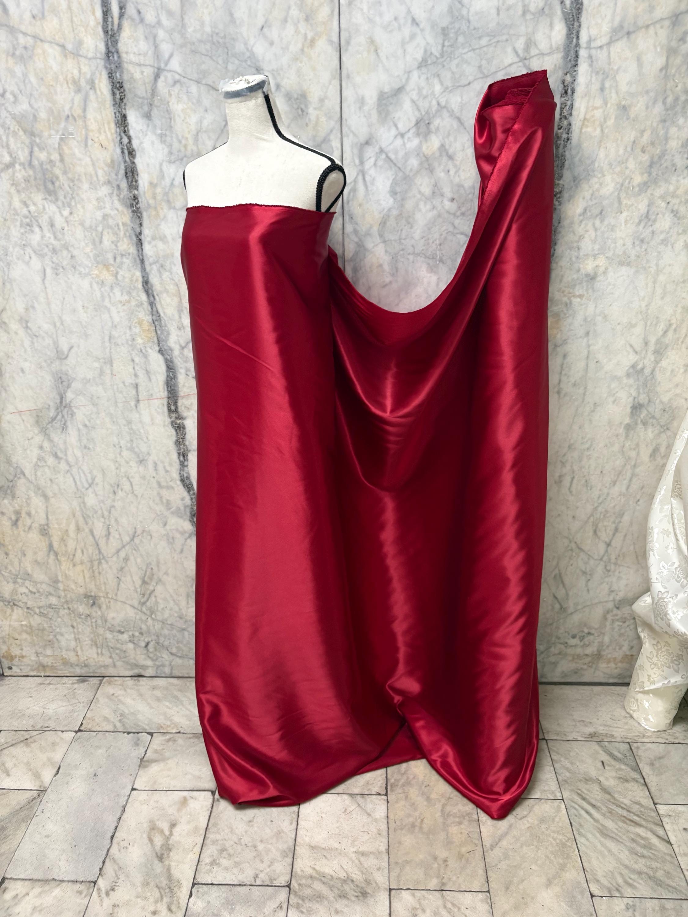Bridal Satin fabric - Ruby Red - 58" Width