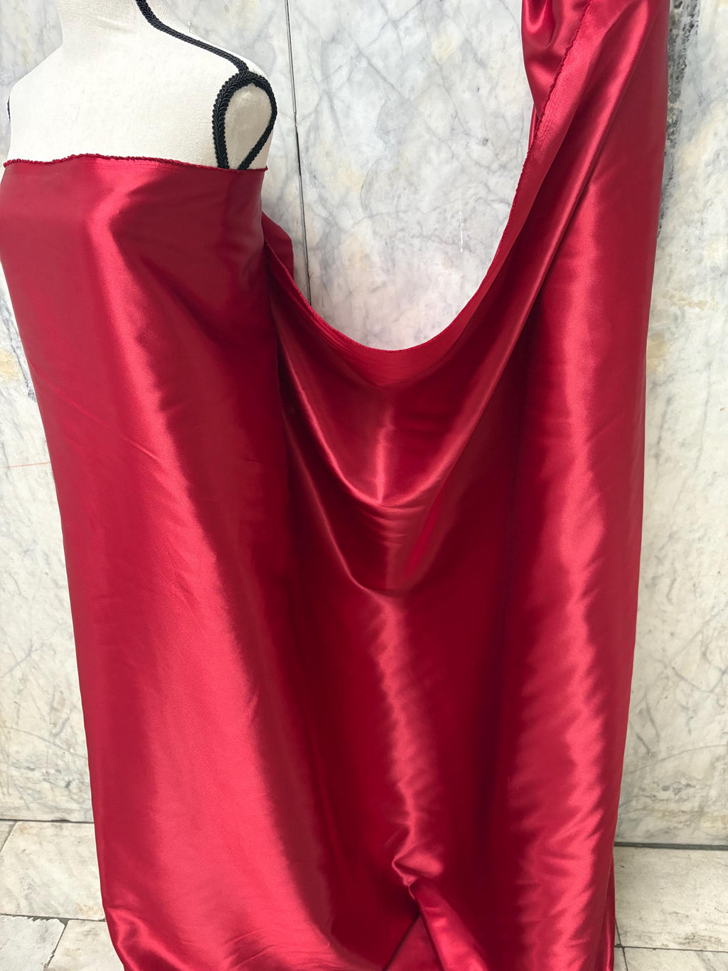Bridal Satin fabric - Ruby Red - 58" Width