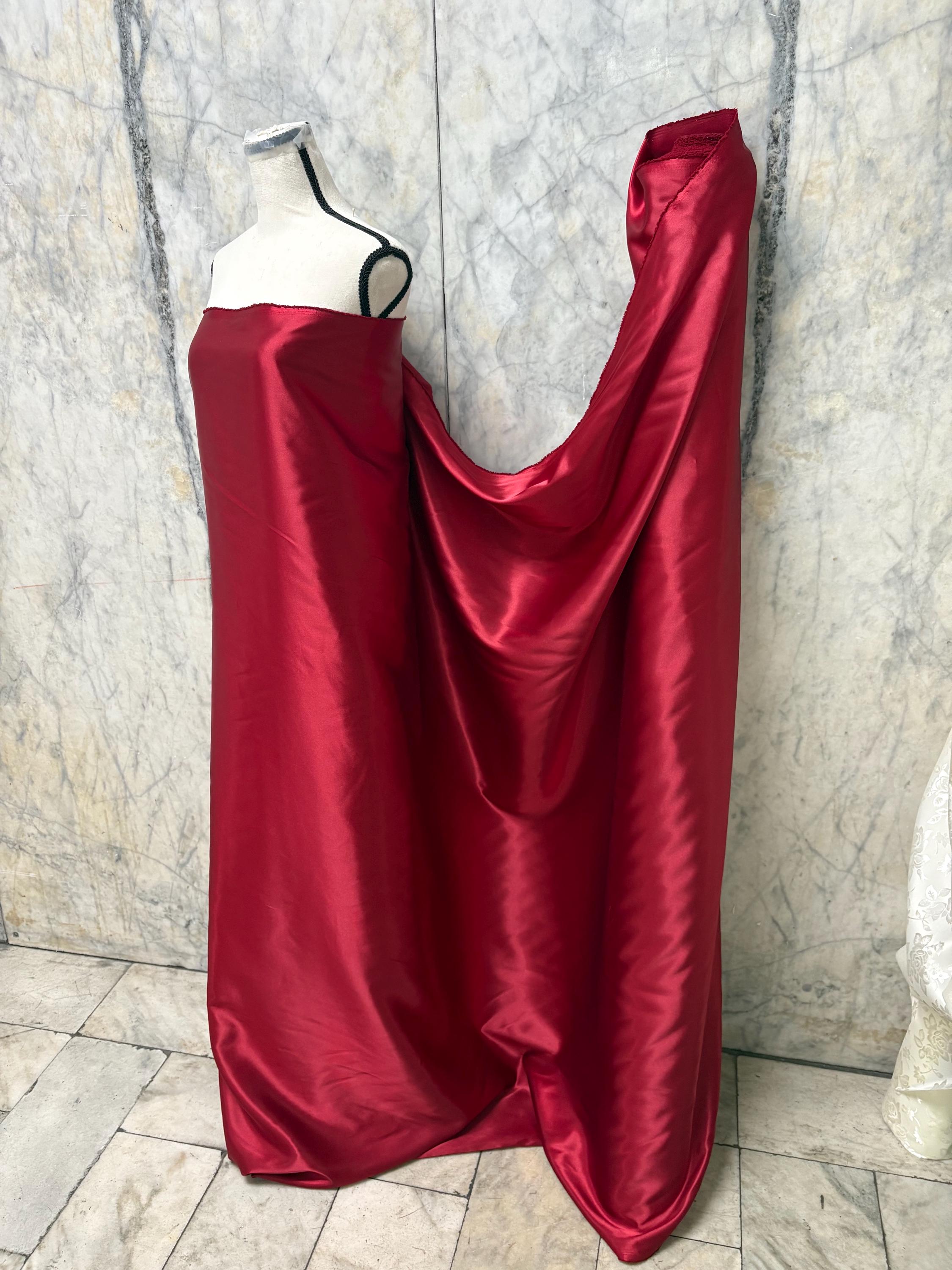 Bridal Satin fabric - Ruby Red - 58" Width