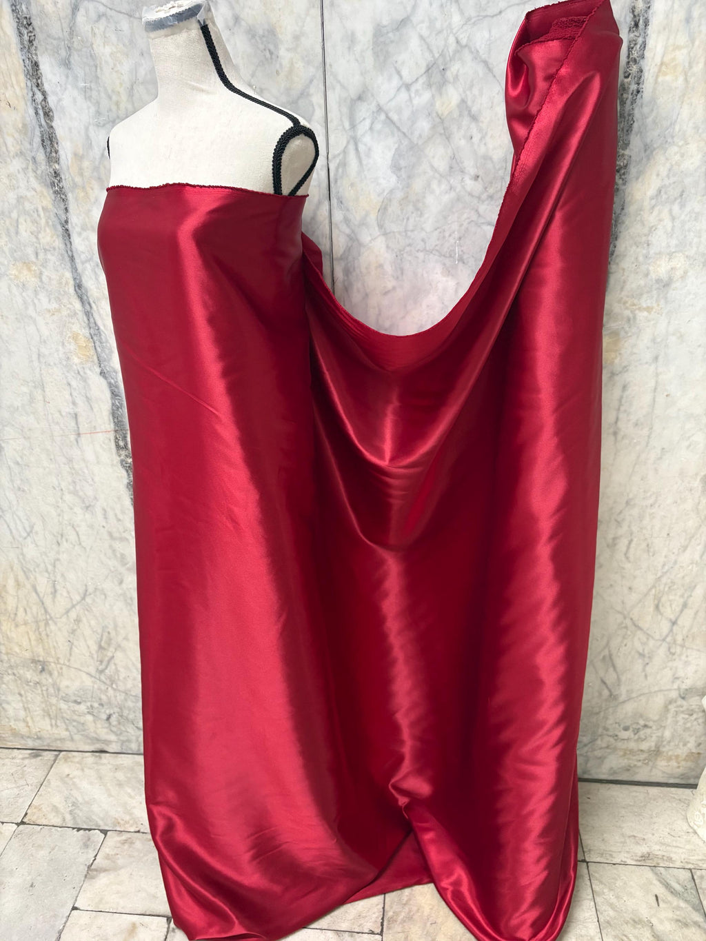 Bridal Satin fabric - Ruby Red - 58" Width