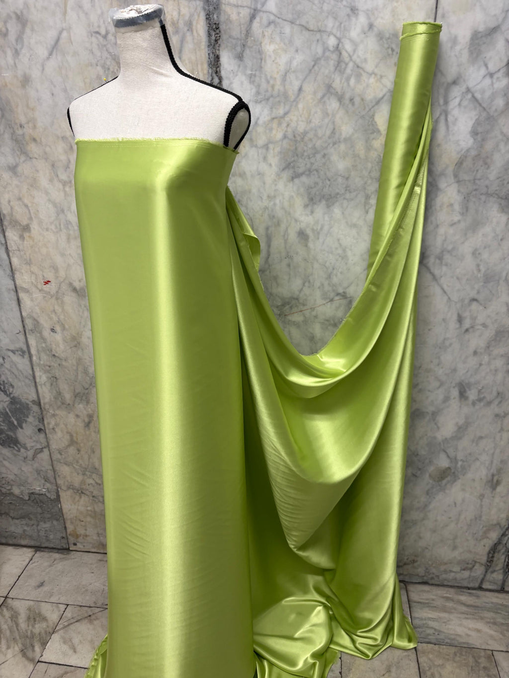 Soft Satin Charmeuse Fabric - Lime - 59" Width