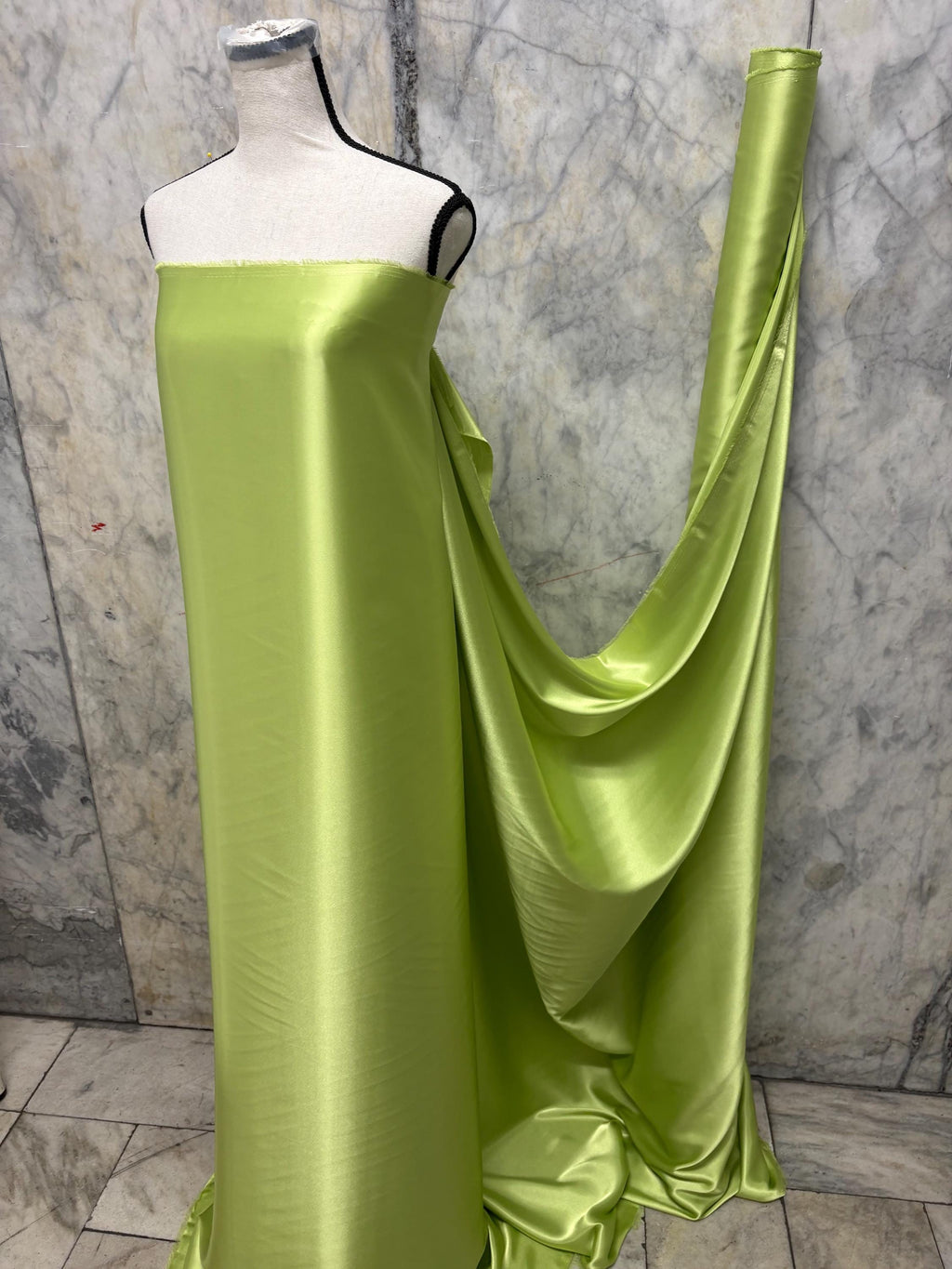Soft Satin Charmeuse Fabric - Lime - 59" Width