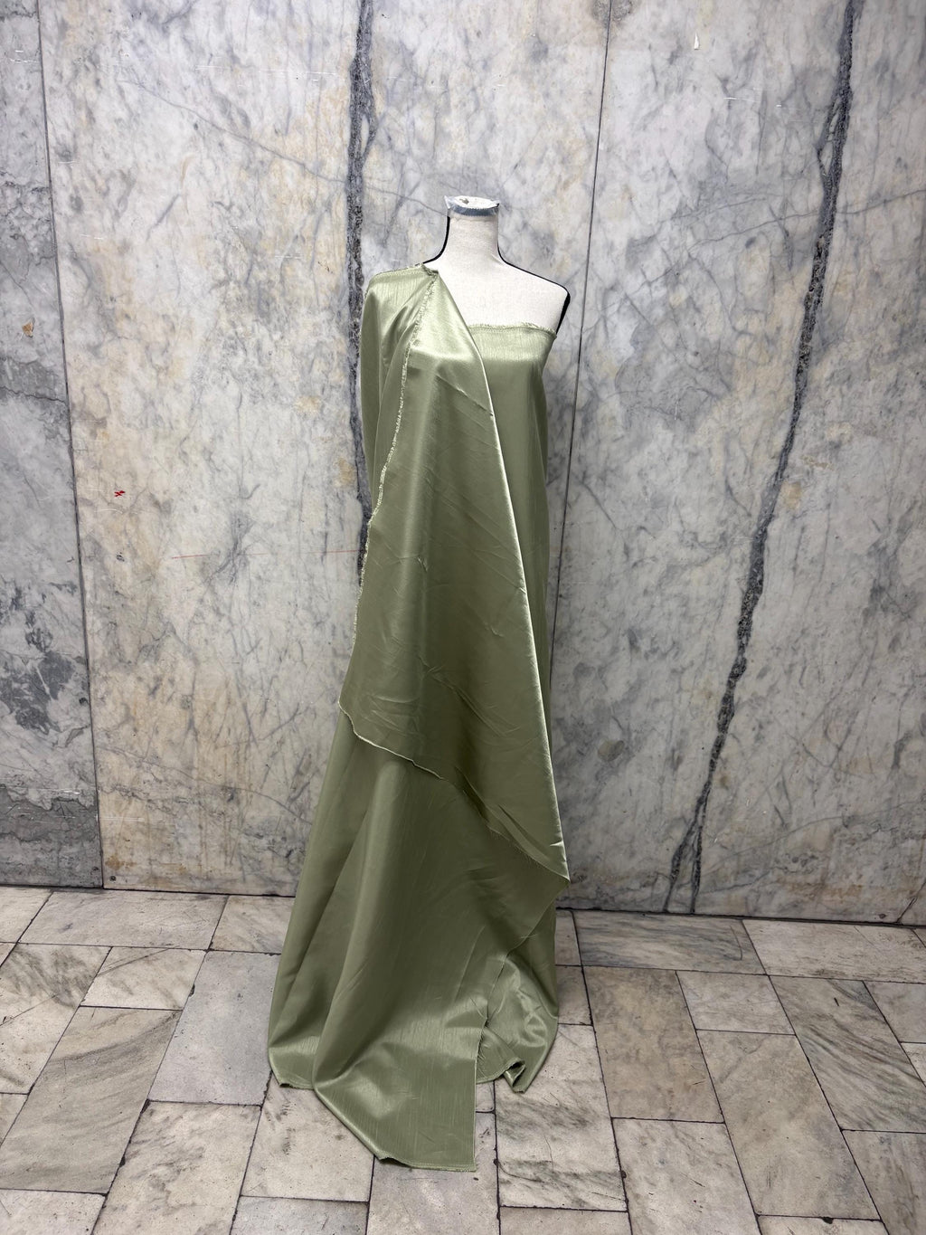 2 1/2 yards Satin Shantung Fabric - Light sage - 58" width.