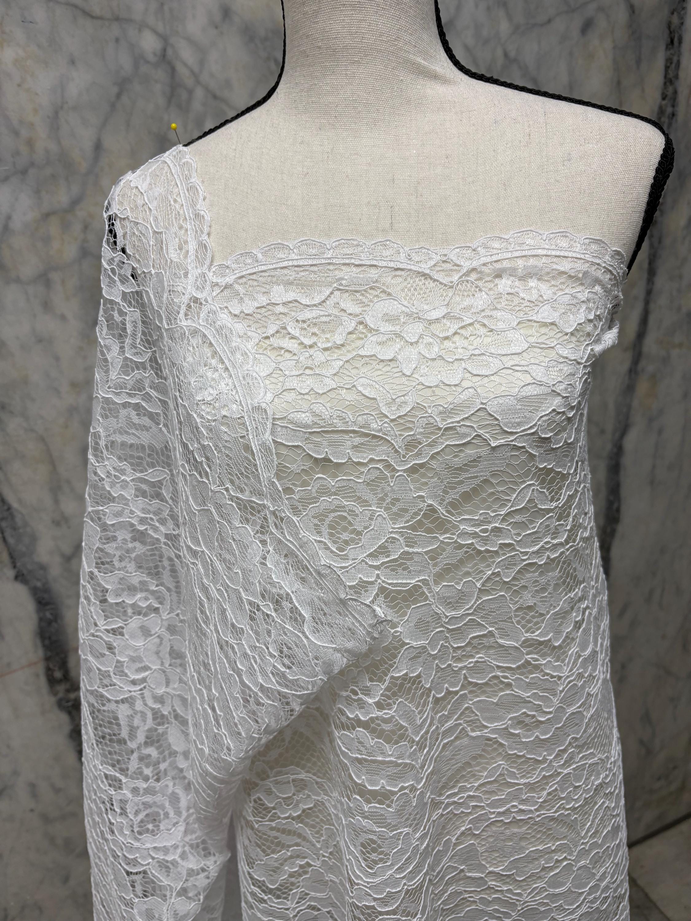 2 Yards Bridal Lace - White - 56" Width - C