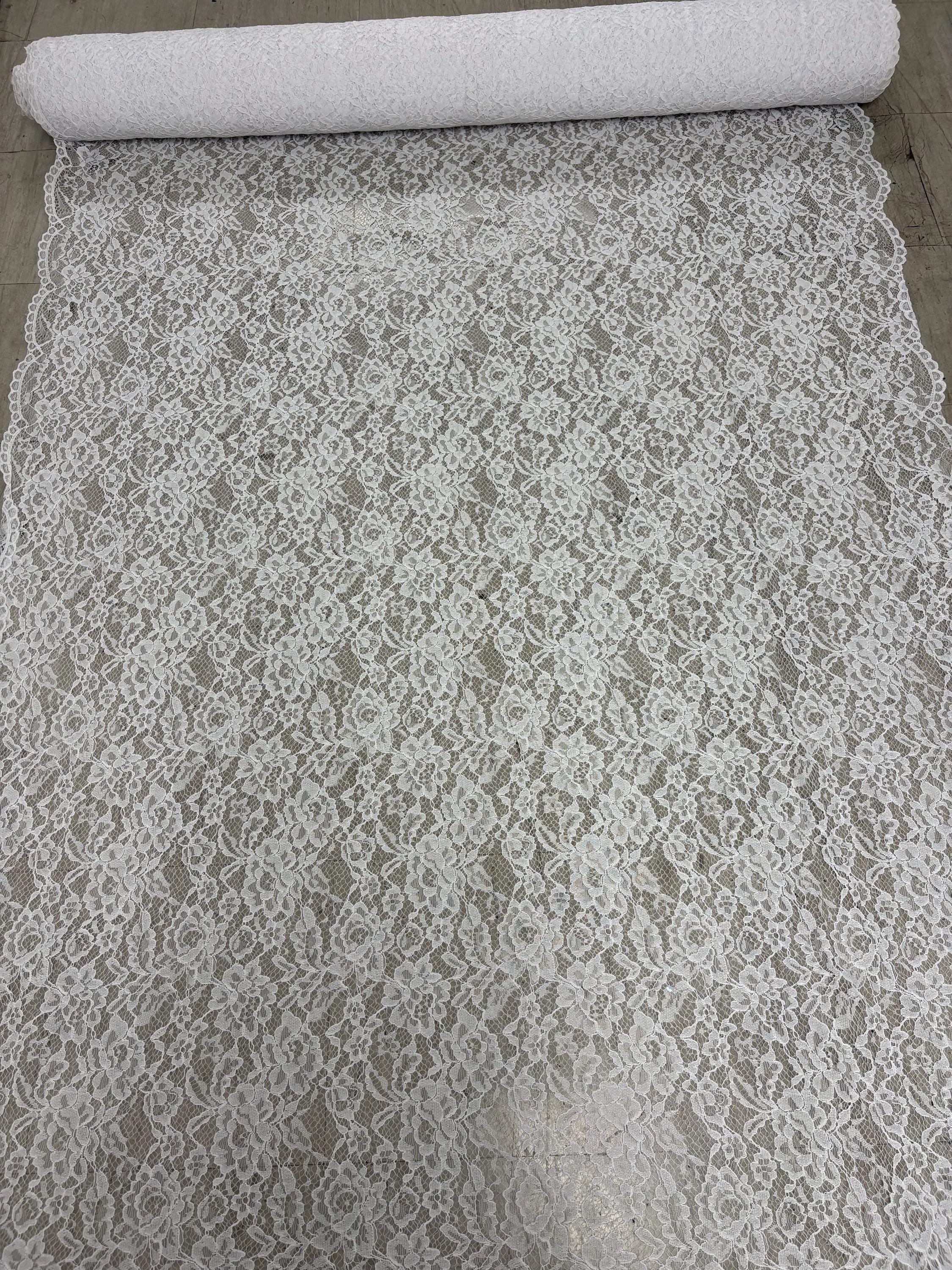 2 Yards Bridal Lace - White - 56" Width - C