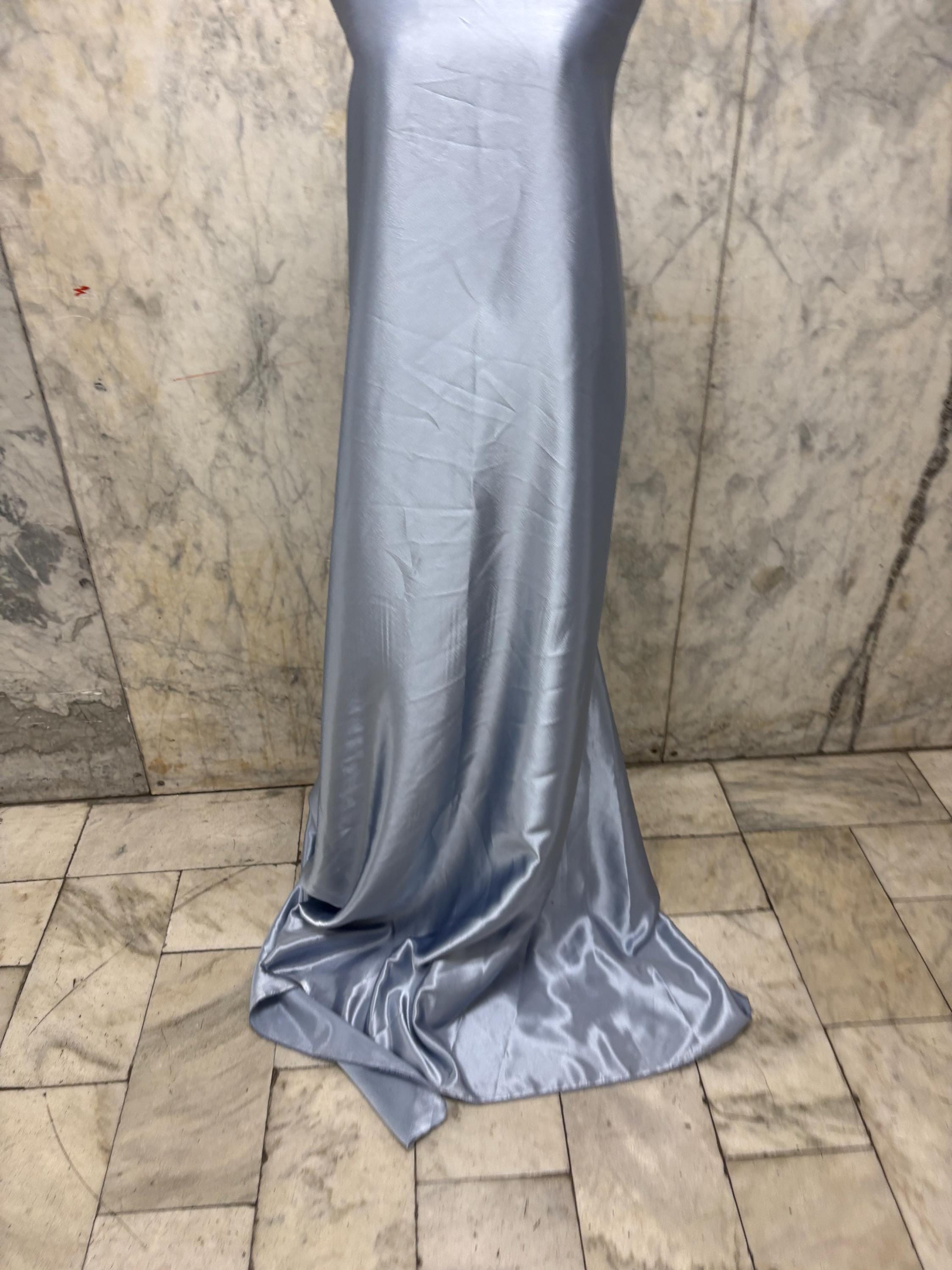 2 1/4 Yards Crepe Back Satin fabric - Slate Blue - 58" Width