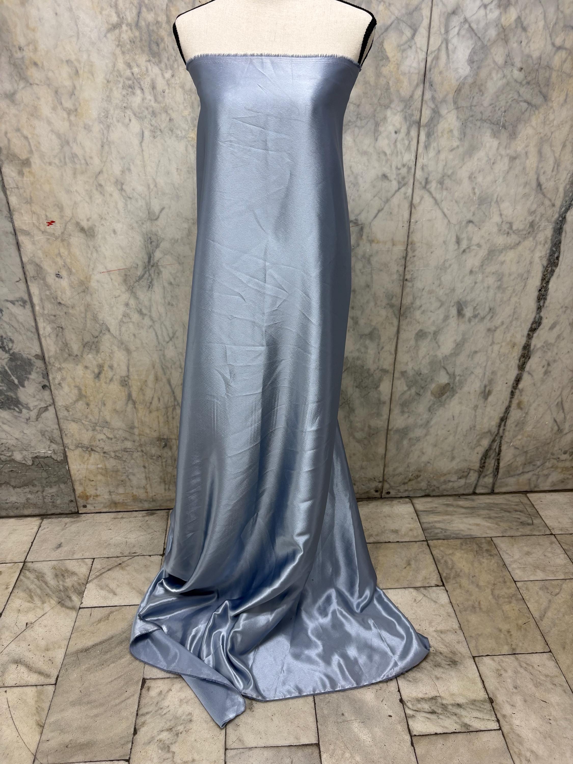 2 1/4 Yards Crepe Back Satin fabric - Slate Blue - 58" Width