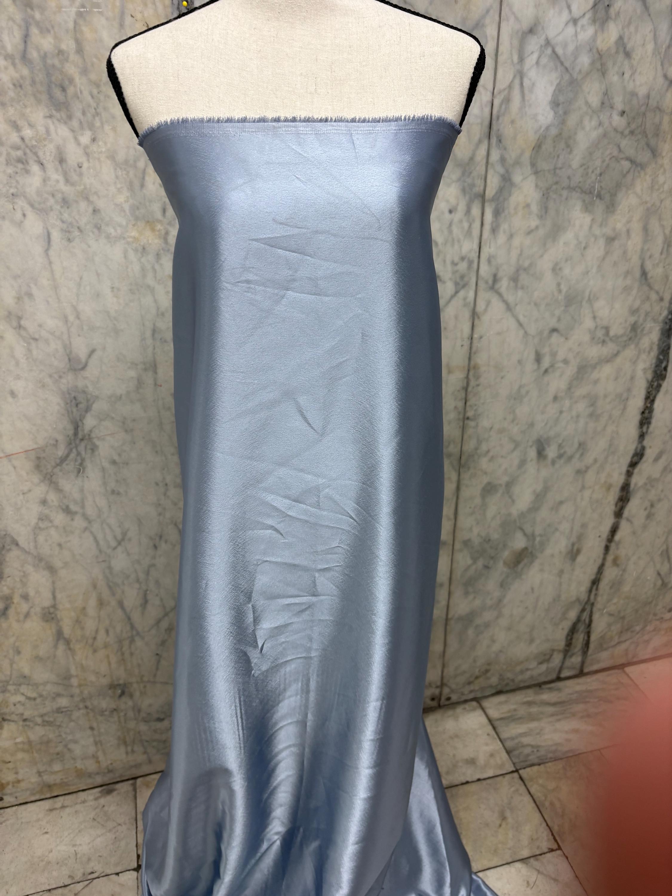 2 1/4 Yards Crepe Back Satin fabric - Slate Blue - 58" Width