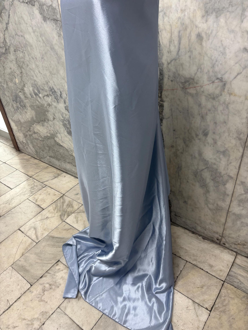 2 1/4 Yards Crepe Back Satin fabric - Slate Blue - 58" Width