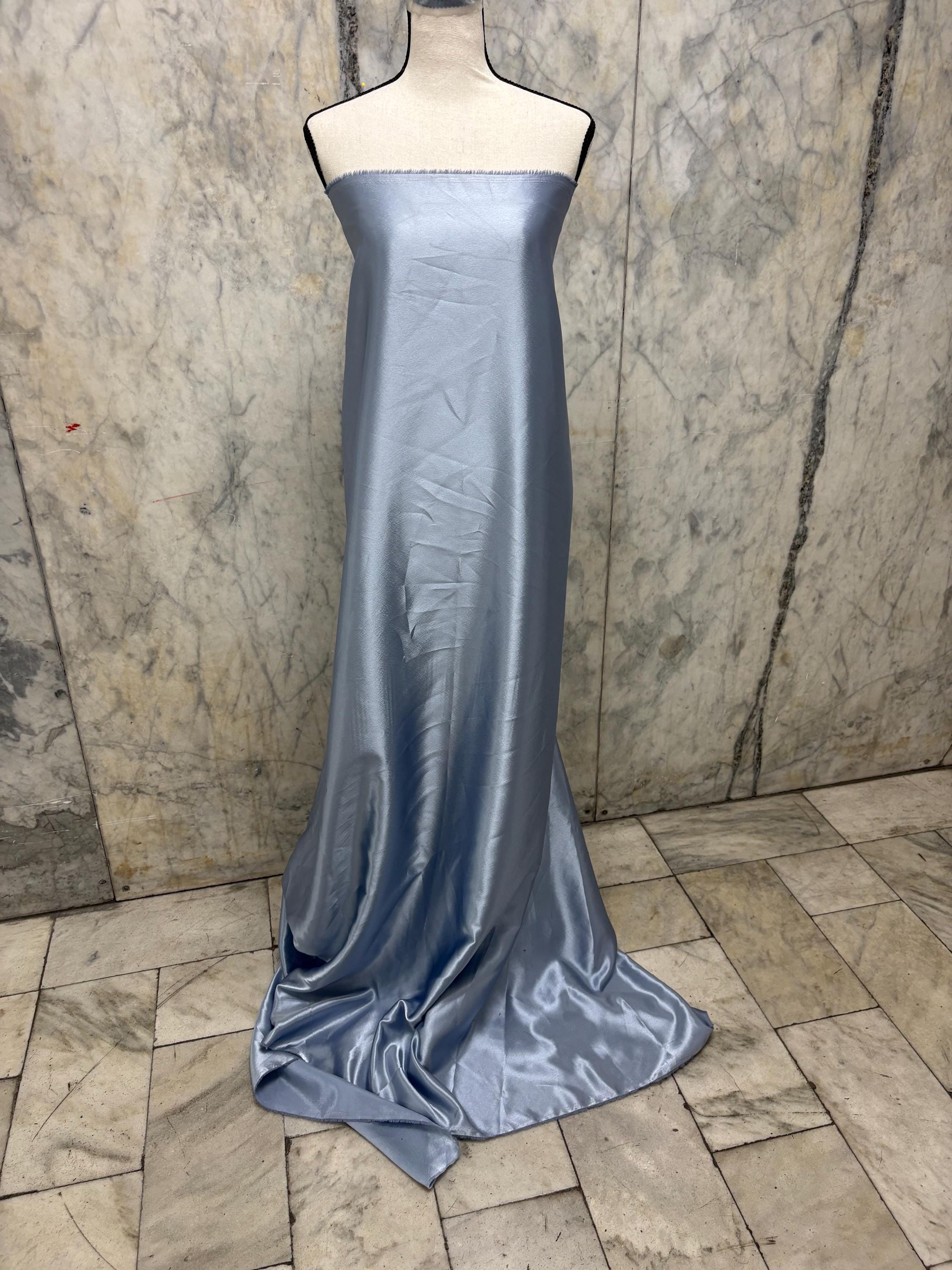 2 1/4 Yards Crepe Back Satin fabric - Slate Blue - 58" Width