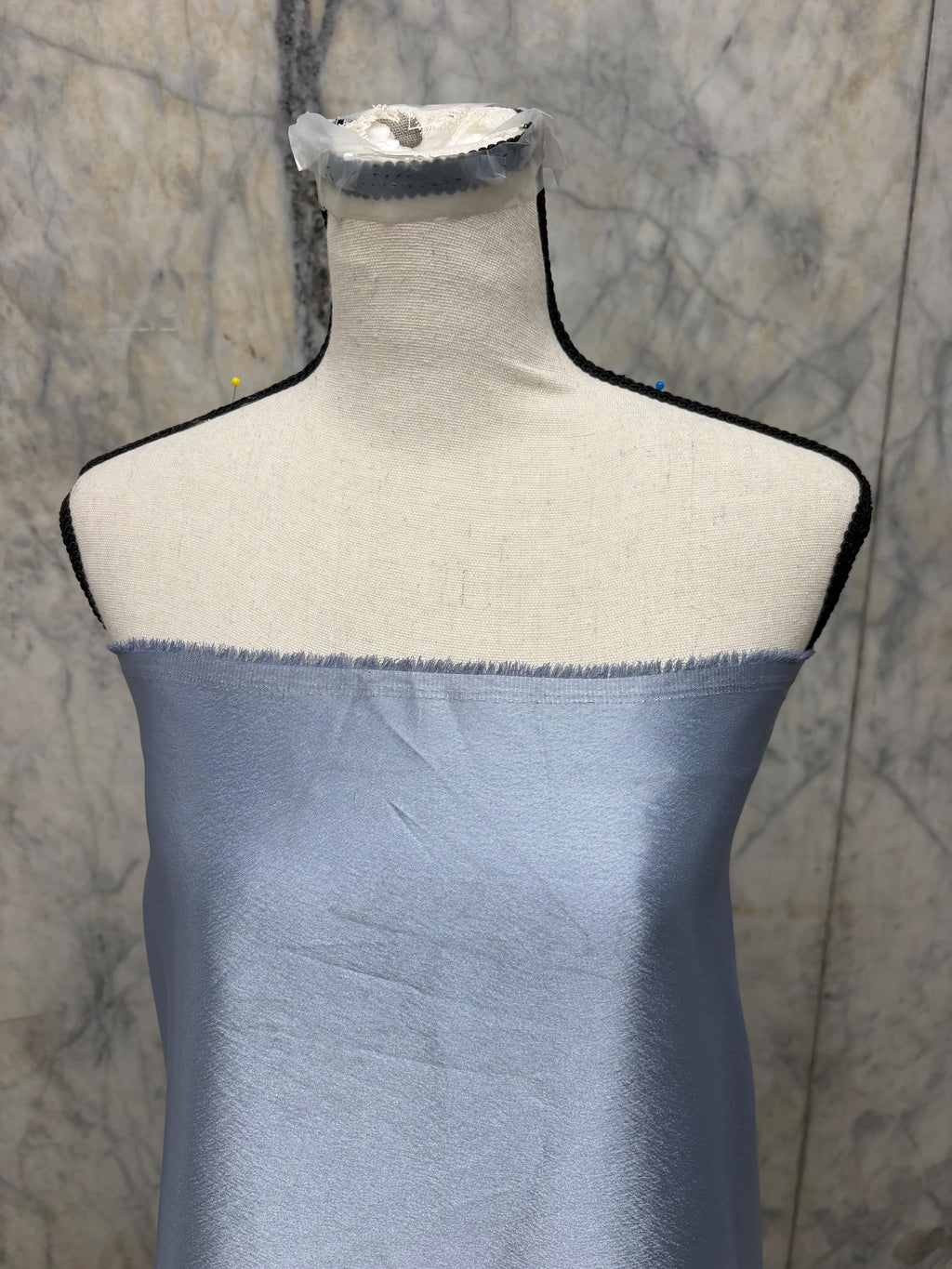 2 1/4 Yards Crepe Back Satin fabric - Slate Blue - 58" Width