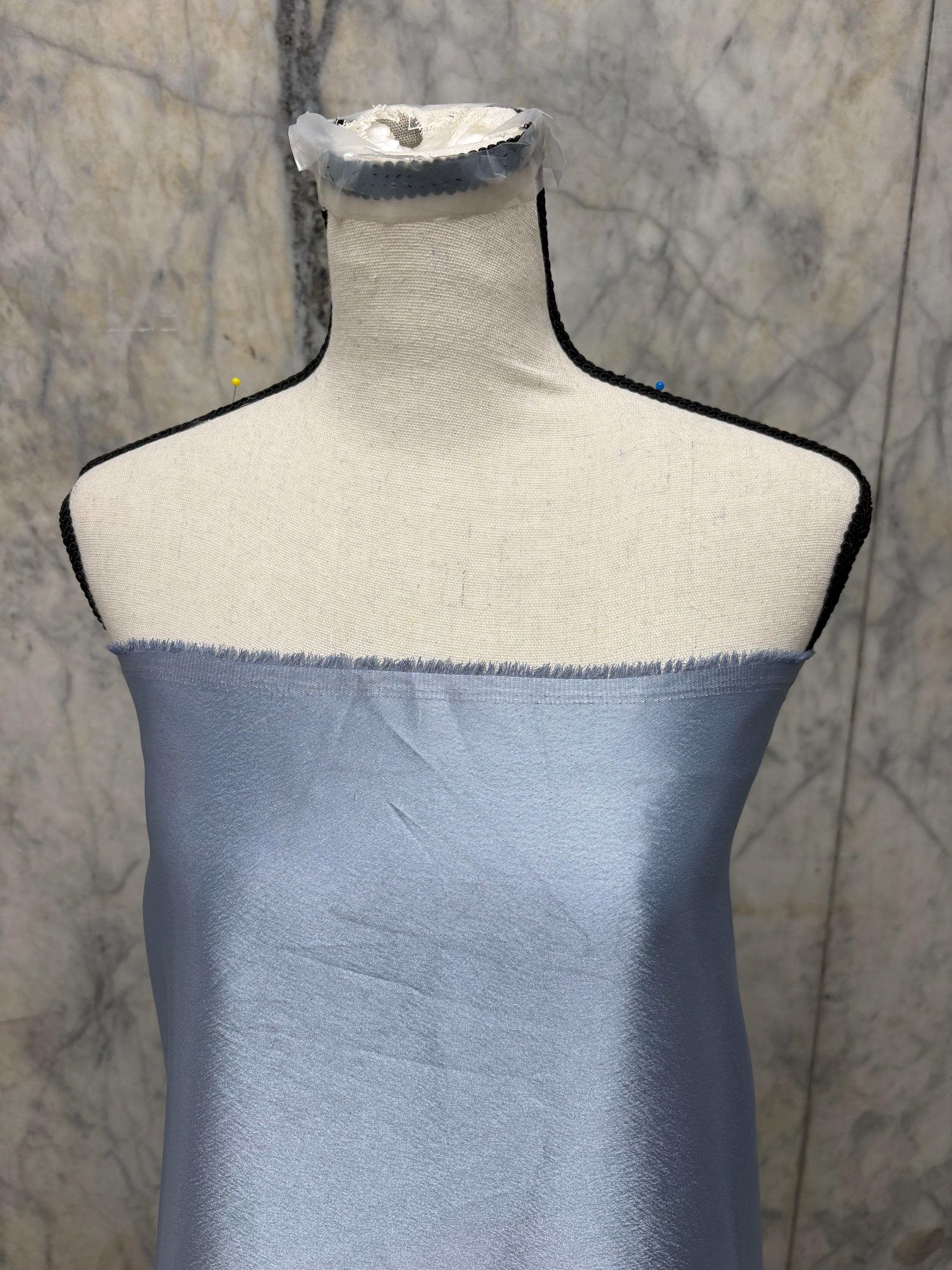 2 1/4 Yards Crepe Back Satin fabric - Slate Blue - 58" Width