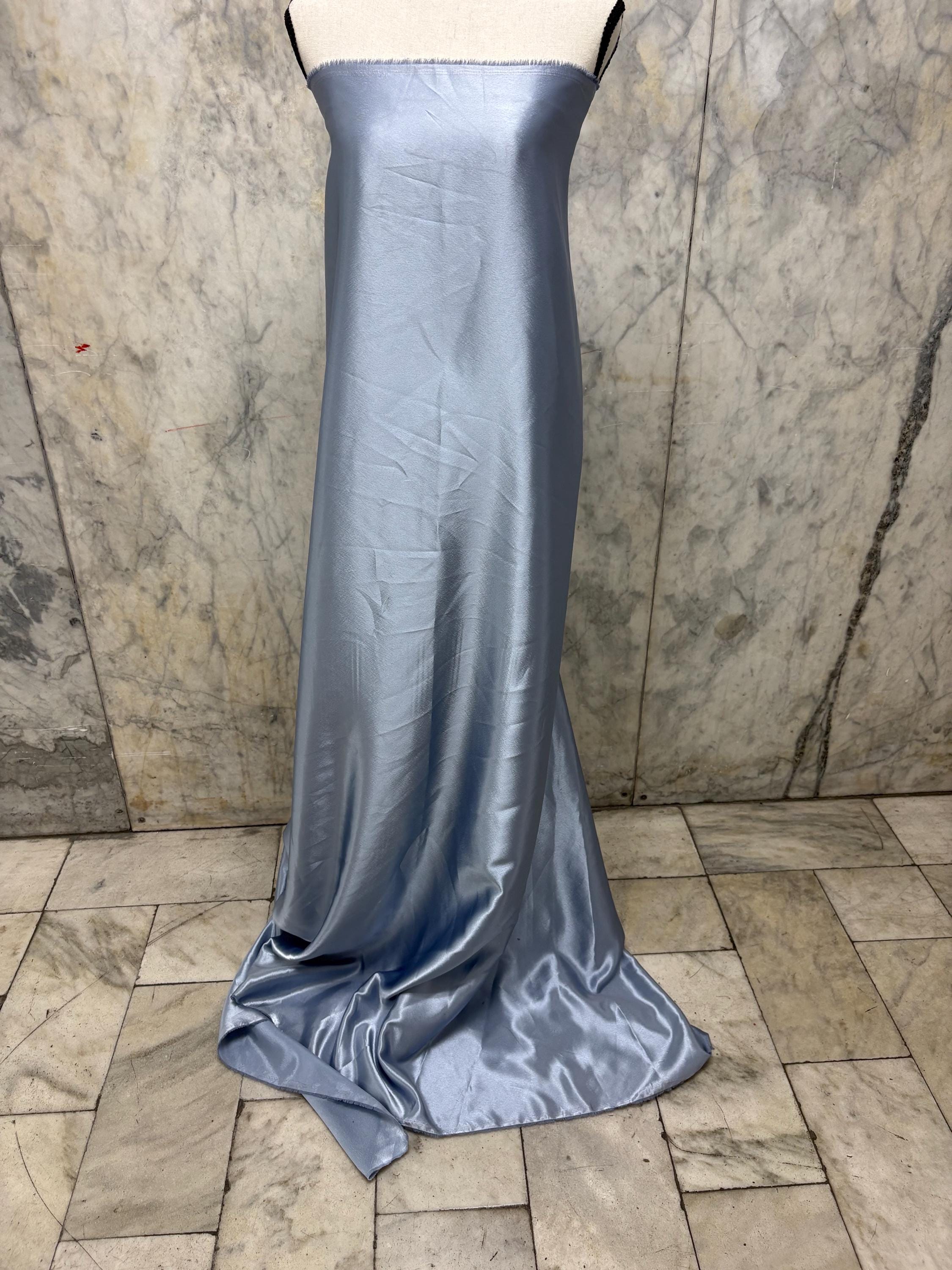 2 1/4 Yards Crepe Back Satin fabric - Slate Blue - 58" Width