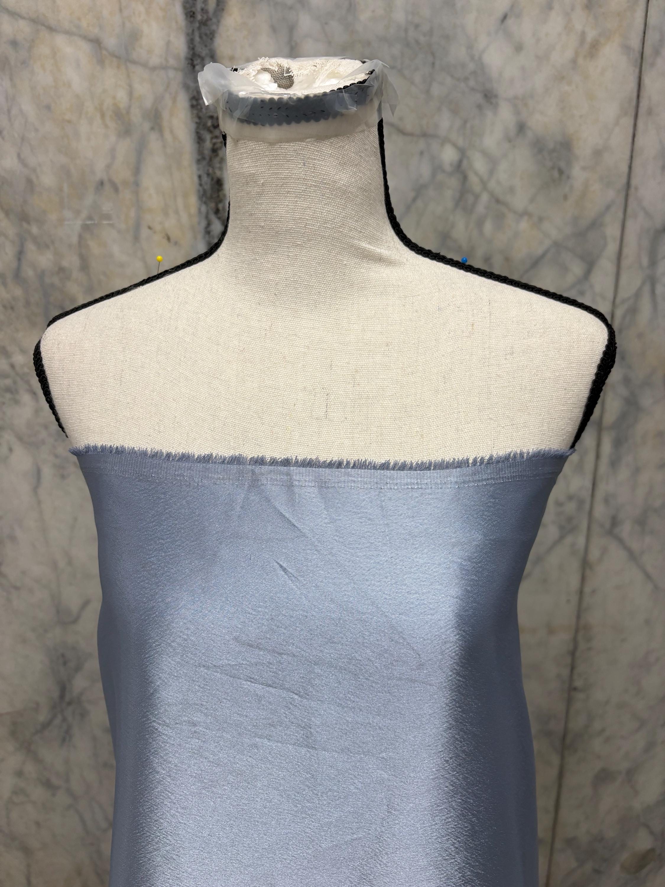 2 1/4 Yards Crepe Back Satin fabric - Slate Blue - 58" Width