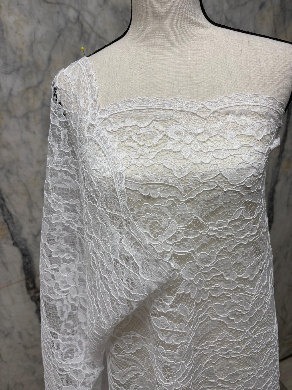 Bridal Lace Fabric - White - 49" Width - C