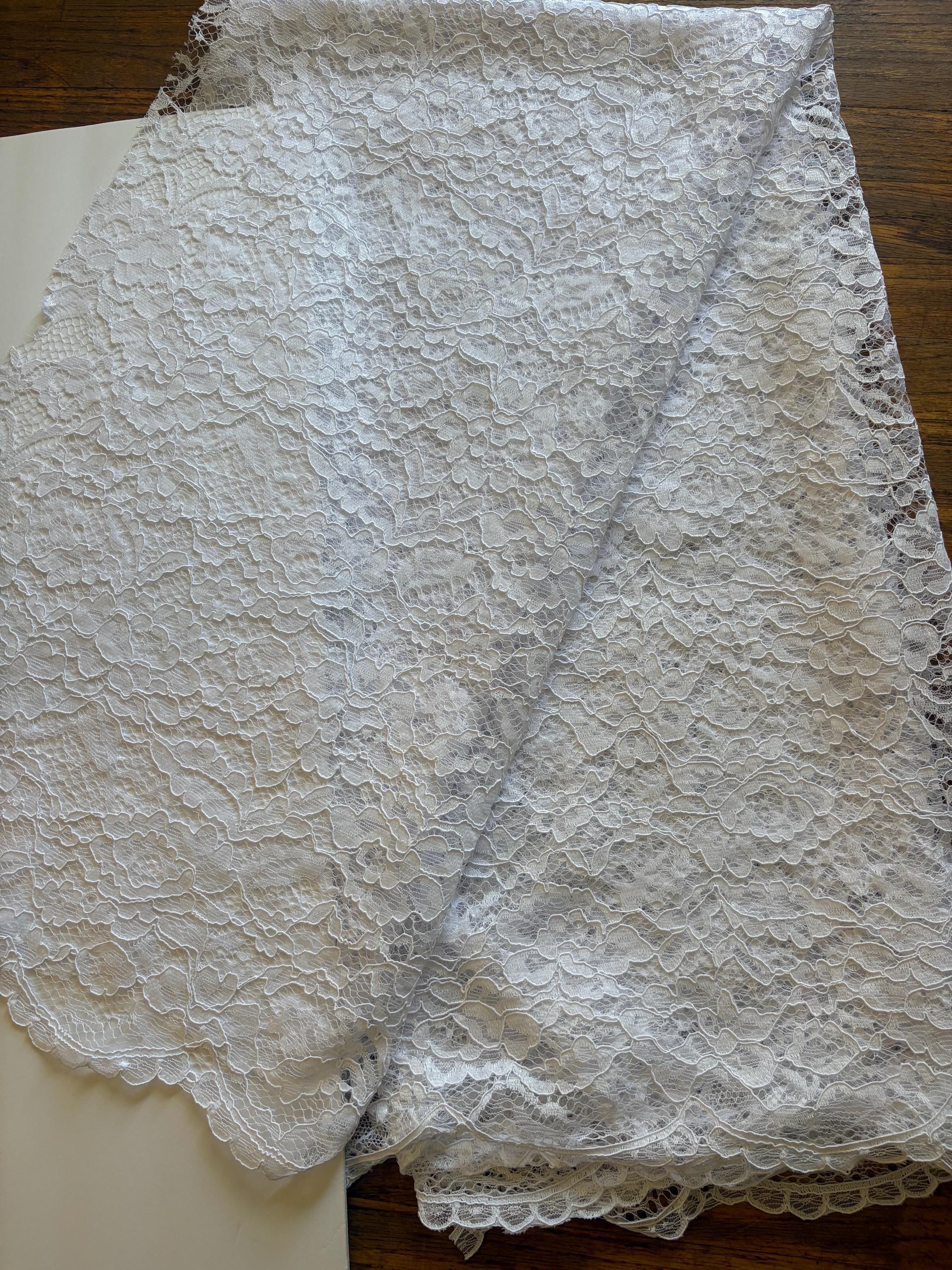 Bridal Lace Fabric - White - 49" Width - C