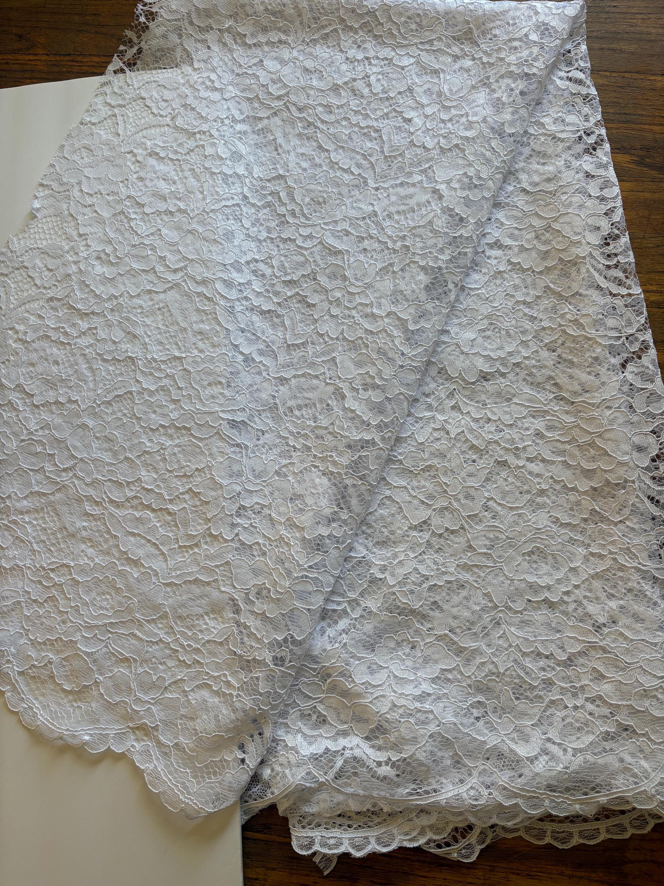 Bridal Lace Fabric - White - 49" Width - C