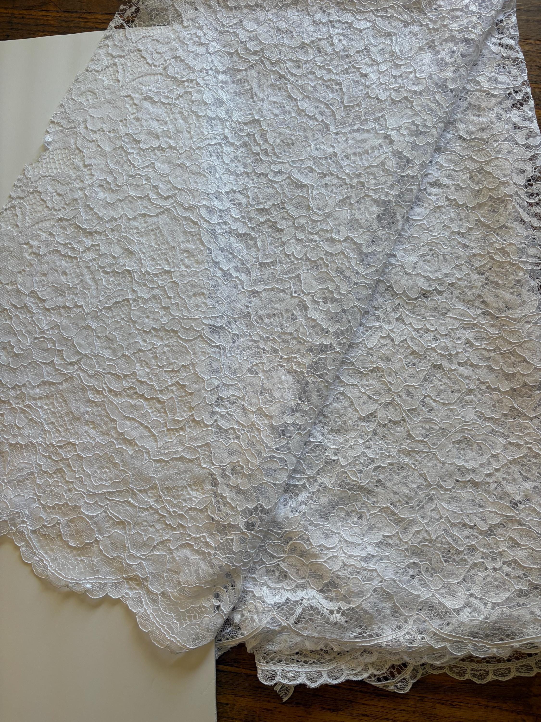 Bridal Lace Fabric - White - 49" Width - C
