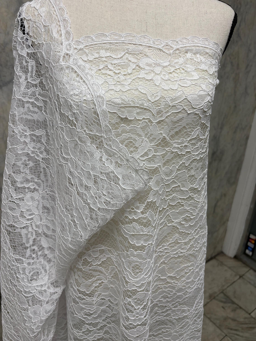 Bridal Lace Fabric - White - 49" Width - C