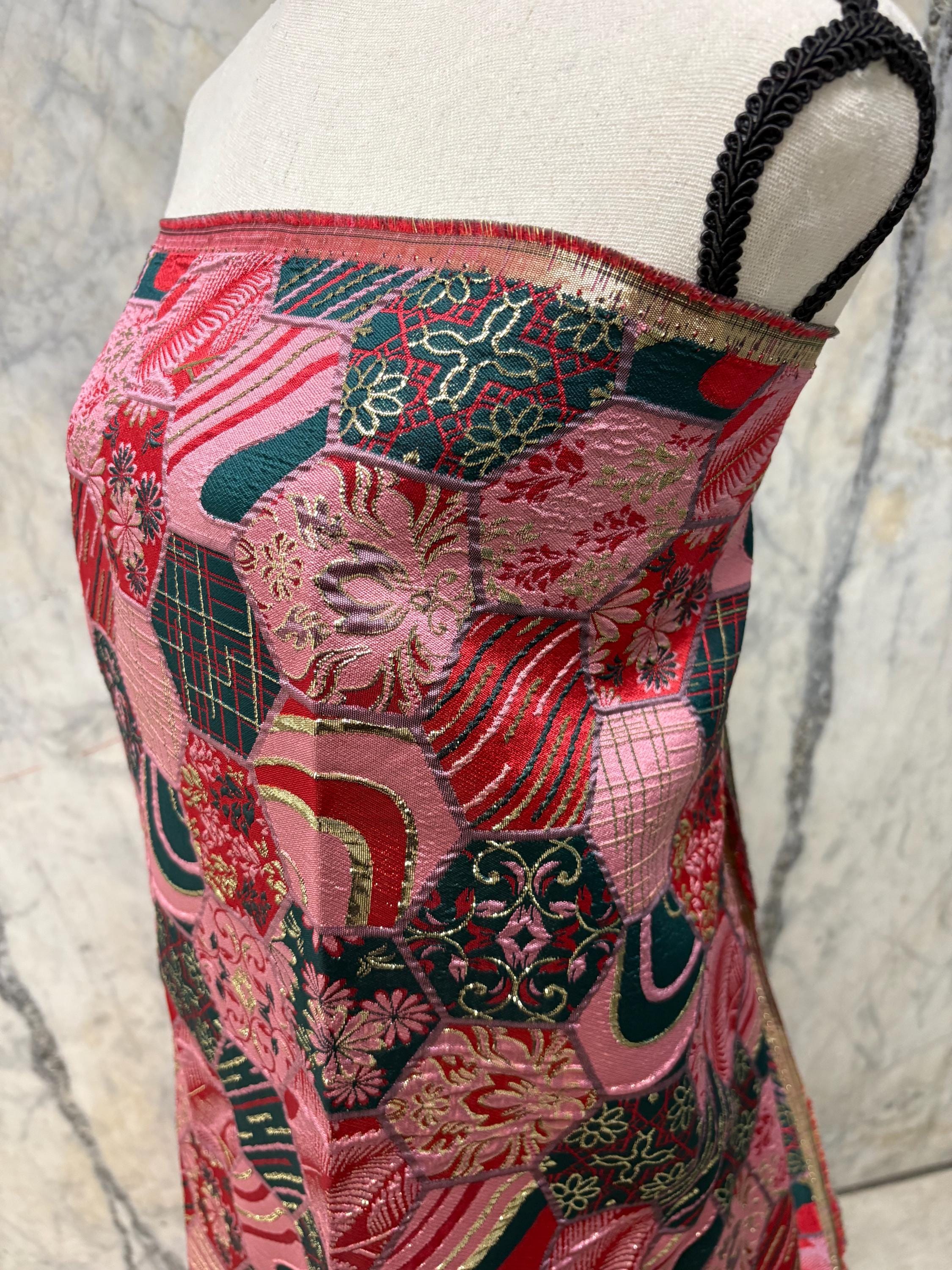 Metallic Jacquard Brocade Fabric - Red - 56" Width
