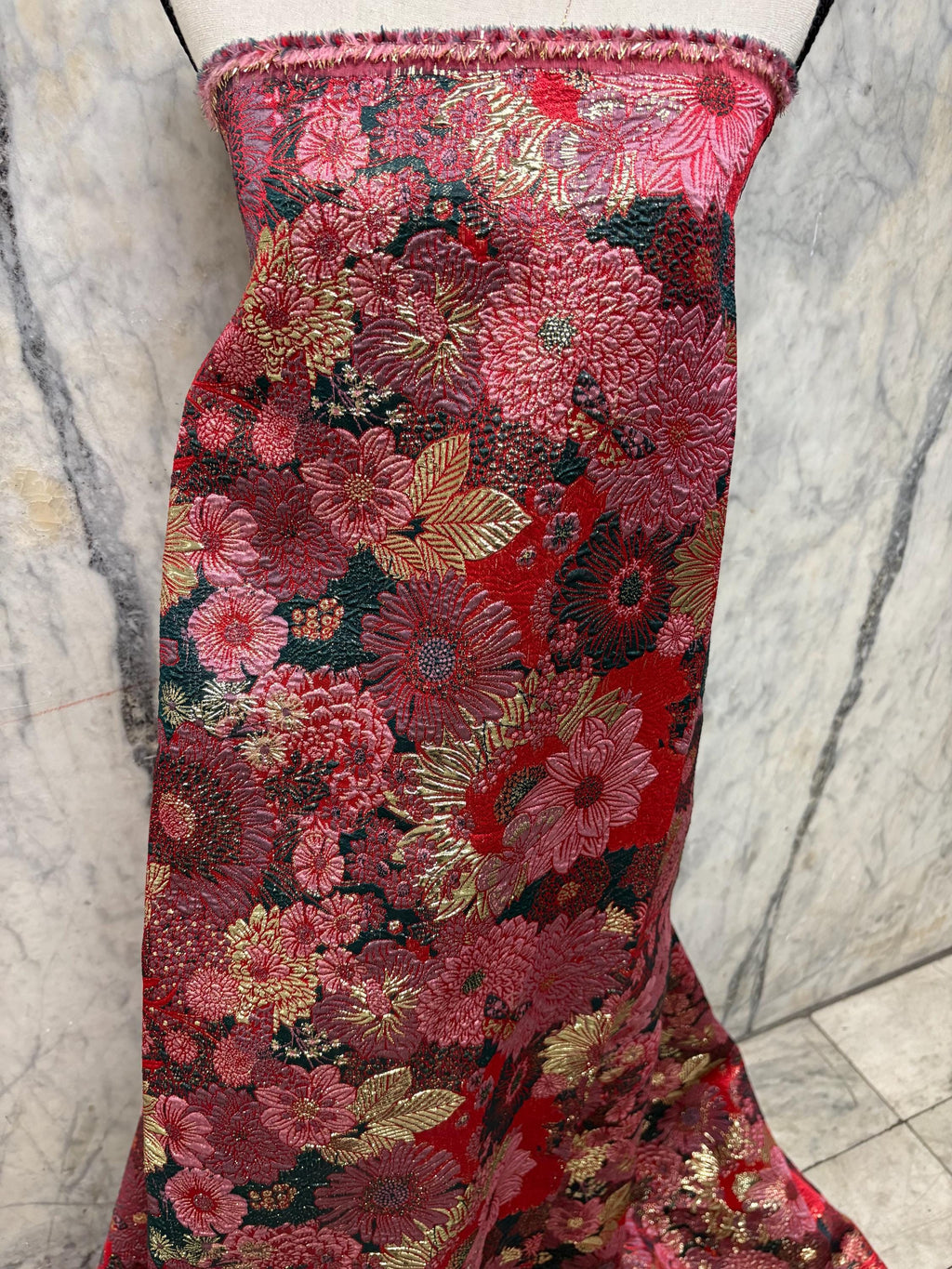 5 Yards Metallic Jacquard Brocade Fabric - Forest - 56" Width