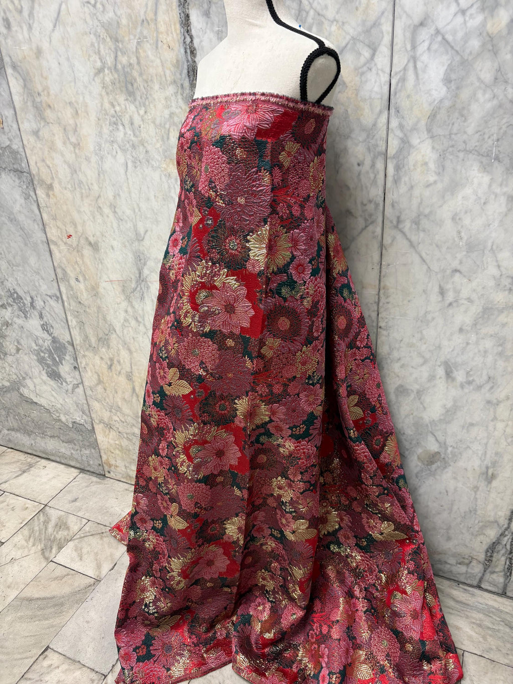 Metallic Jacquard Brocade Fabric - Forest - 56" Width