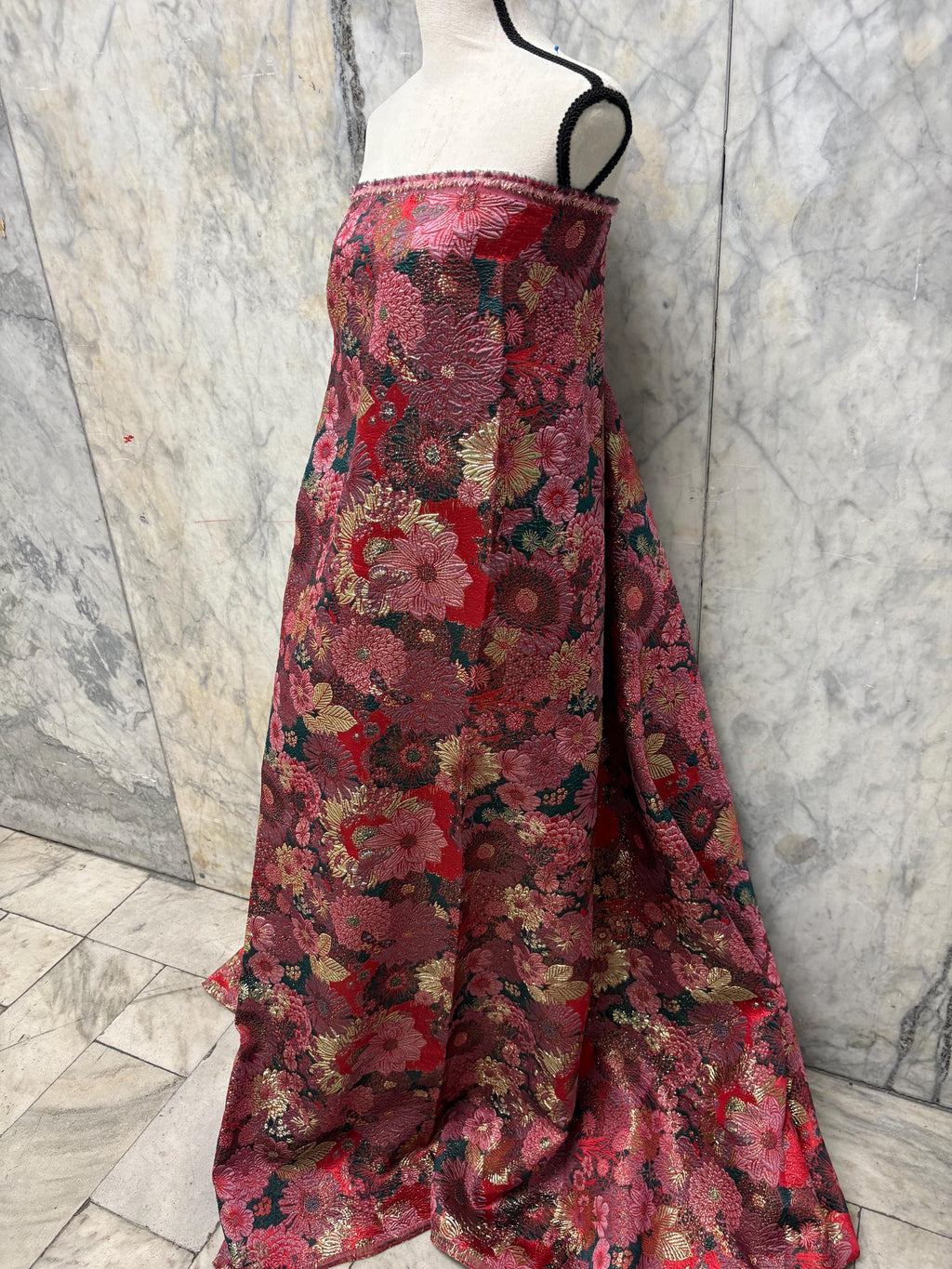 3 Yards Metallic Jacquard Brocade Fabric - Forest - 56" Width