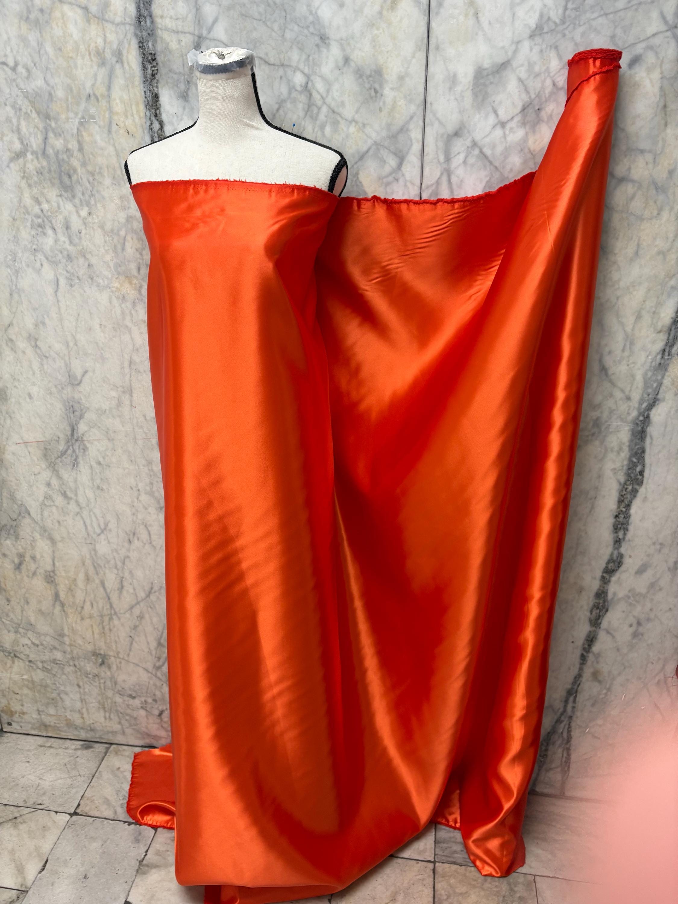 Poly Shiny Bridal satin fabric - Orange - 58" Width
