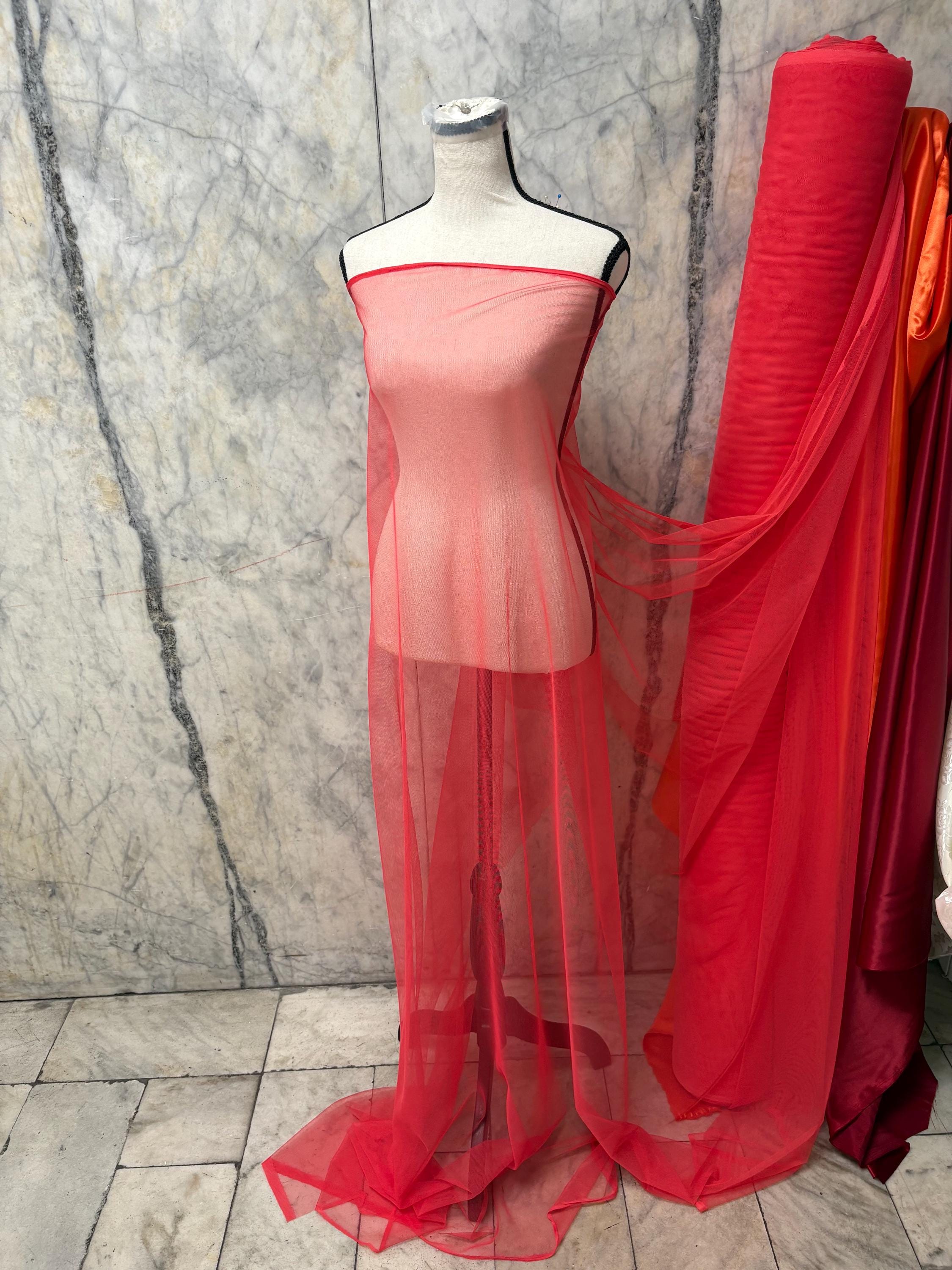 2 Yards Poly Mesh Fabric - Coral - 58" Width