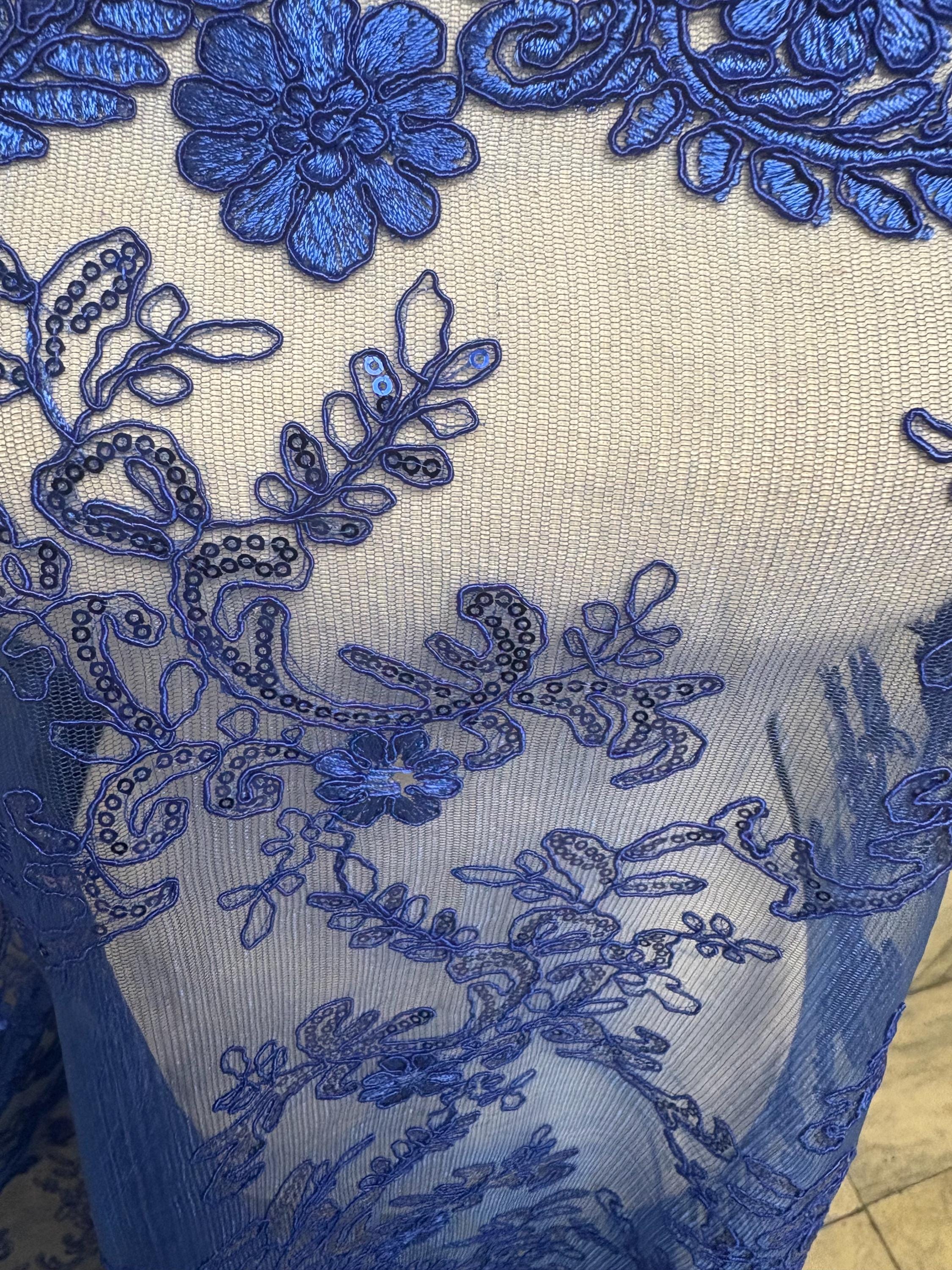Lace Design 700 - Royal Blue - 49" Width