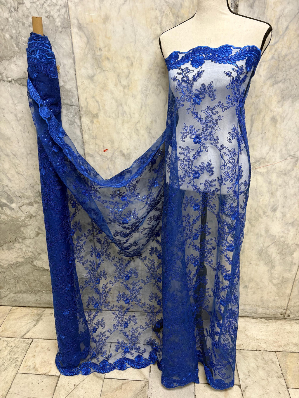 Lace Design 700 - Royal Blue - 49" Width