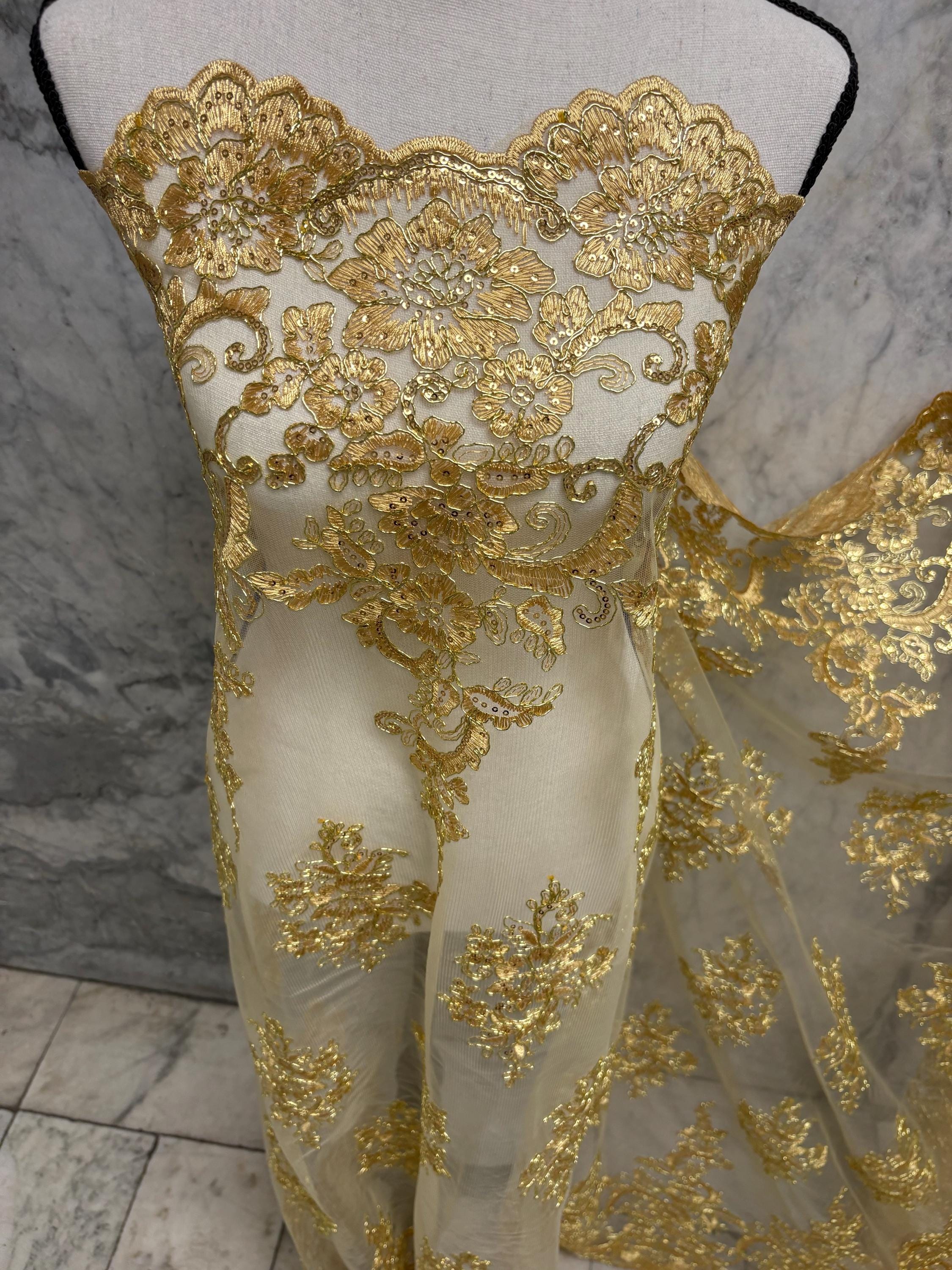Lace fabric - Gold - 49" Width - Design US50