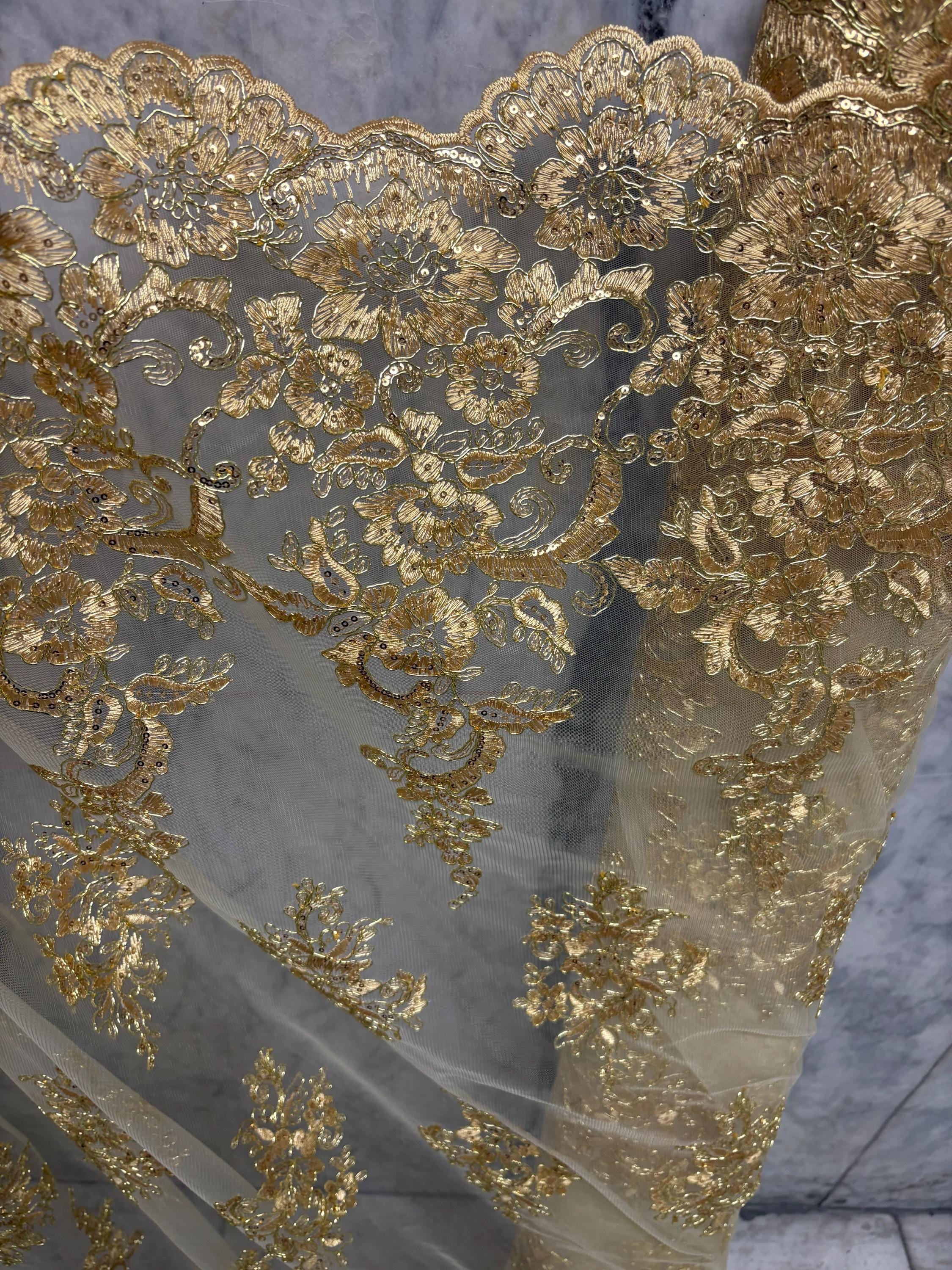 Lace fabric - Gold - 49" Width - Design US50