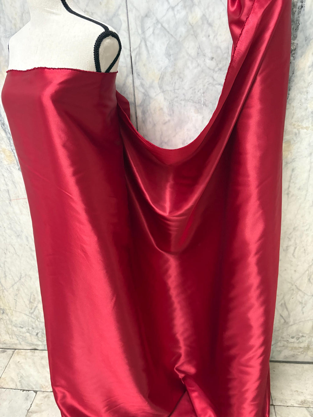 Bridal Satin fabric - Ruby Red - 58" Width